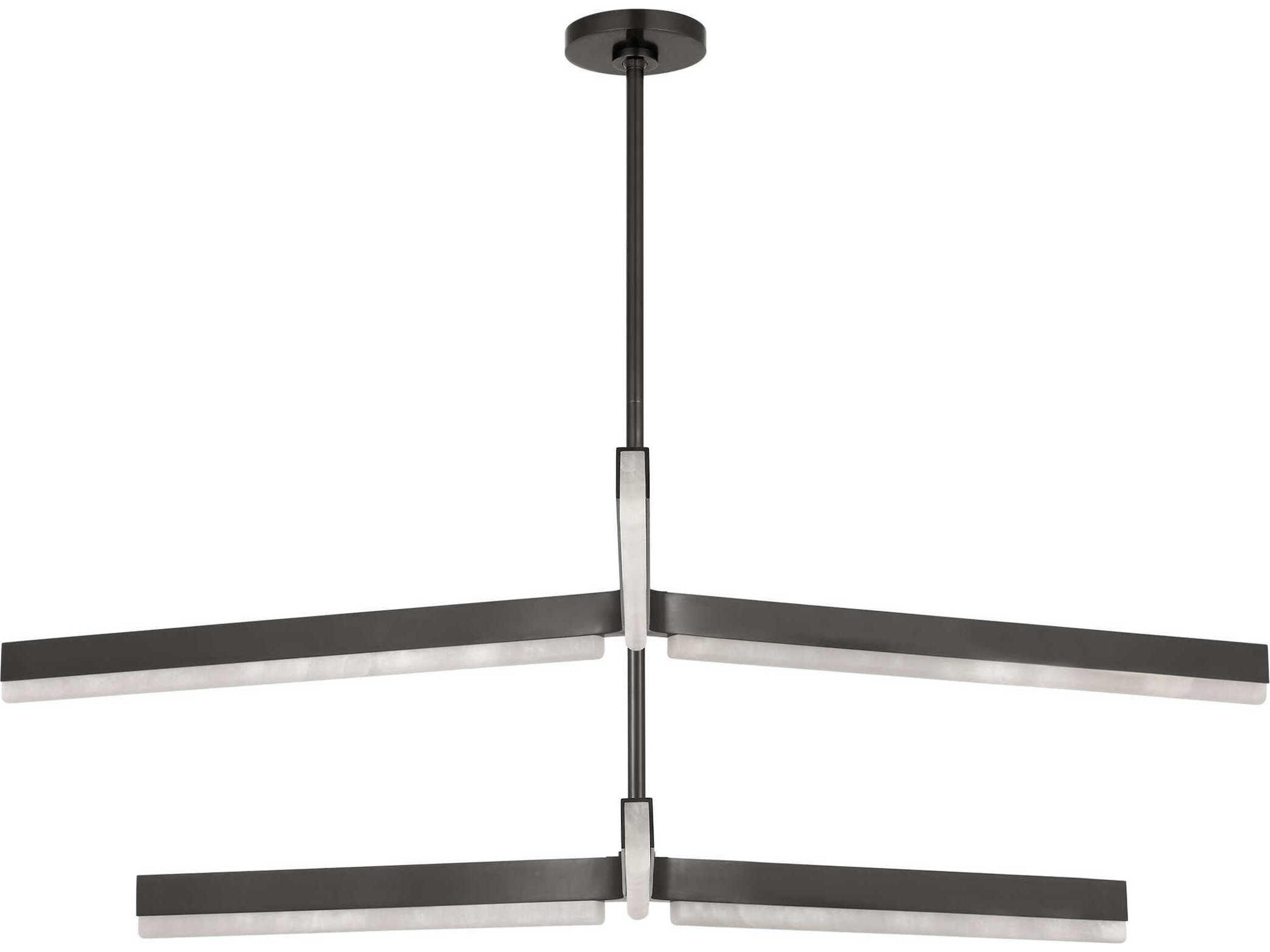 Visual Comfort Modern Linea 6-Light Bronze Geometric Tiered Chandelier