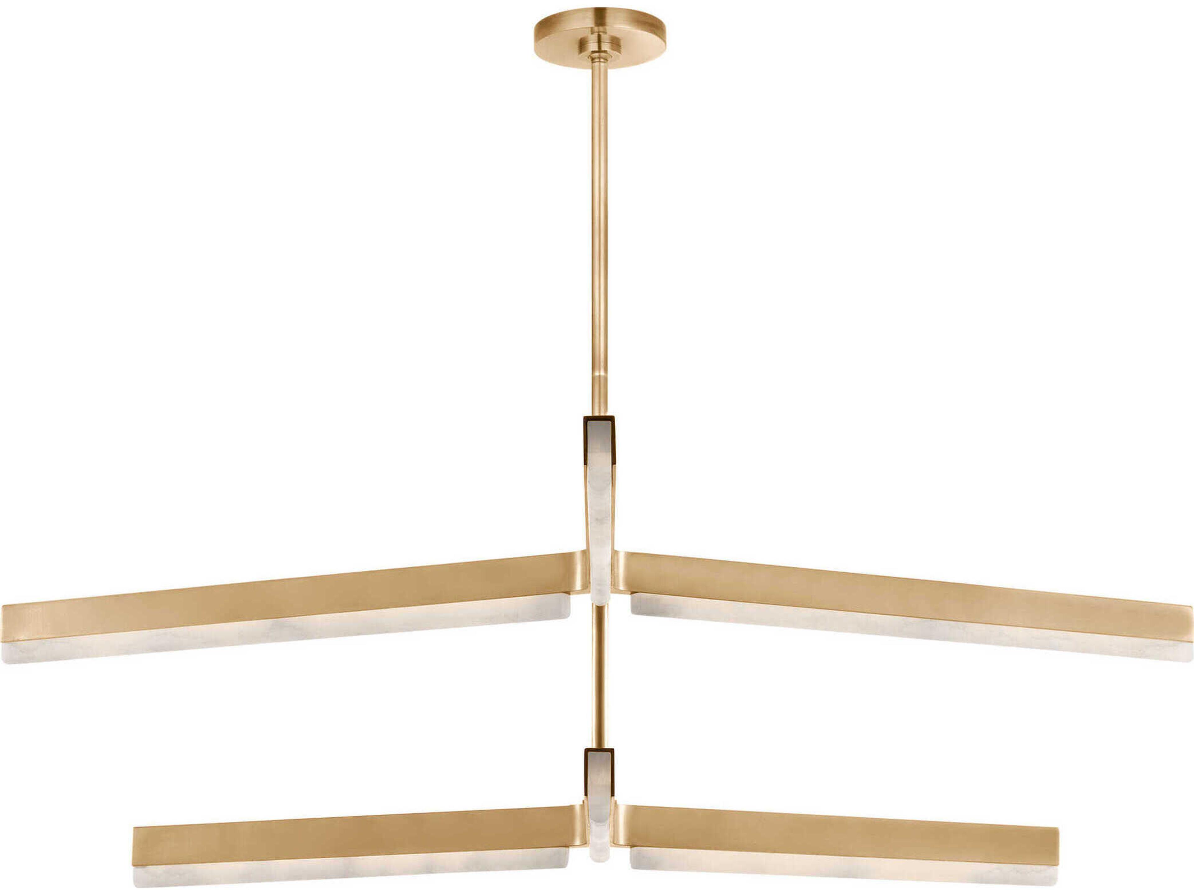 Visual Comfort Modern Linea 6-Light Hand Rubbed Antique Brass Geometric Tiered Chandelier
