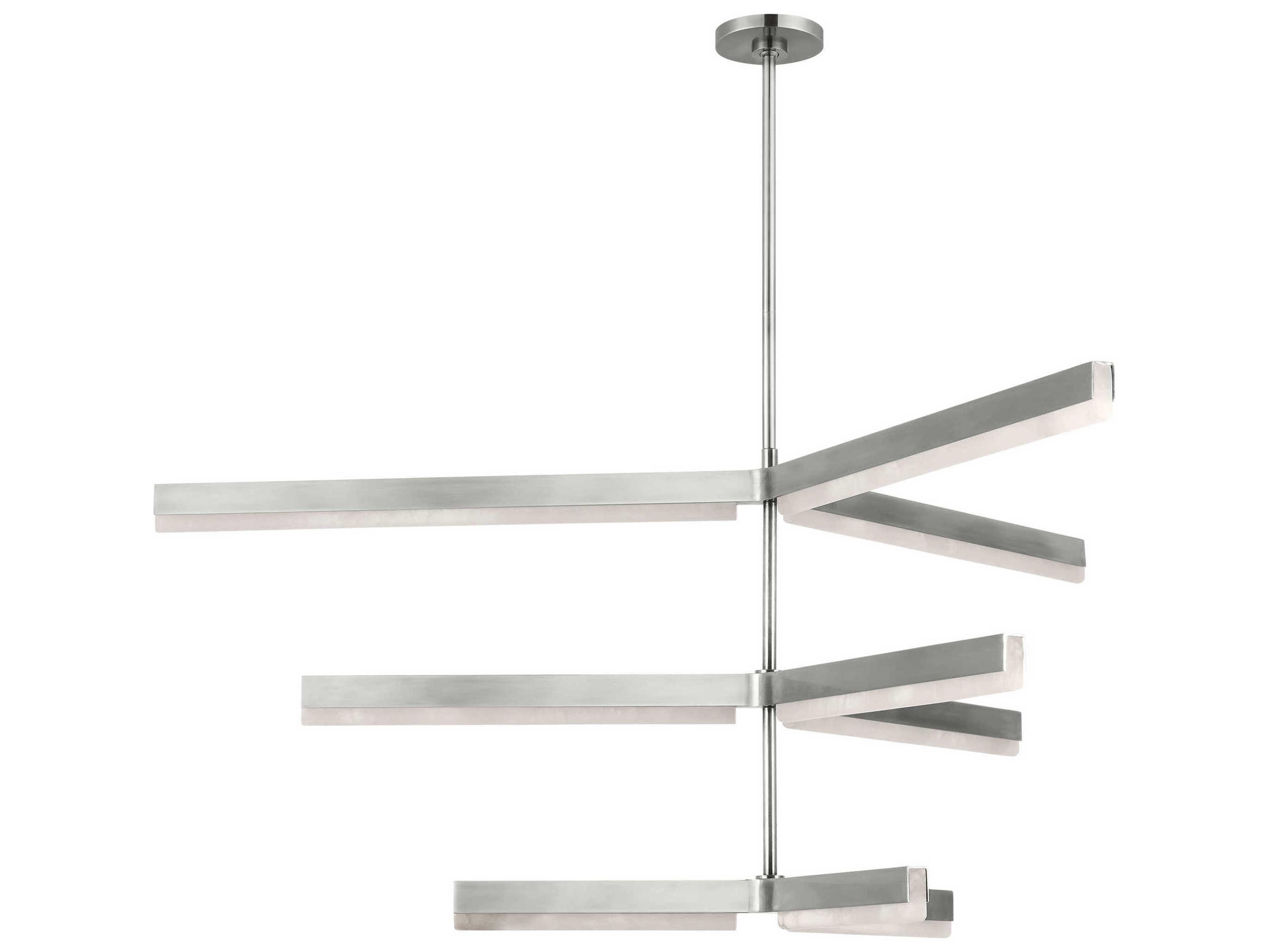 Visual Comfort Modern Linea 9-Light Antique Nickel Geometric Tiered Chandelier