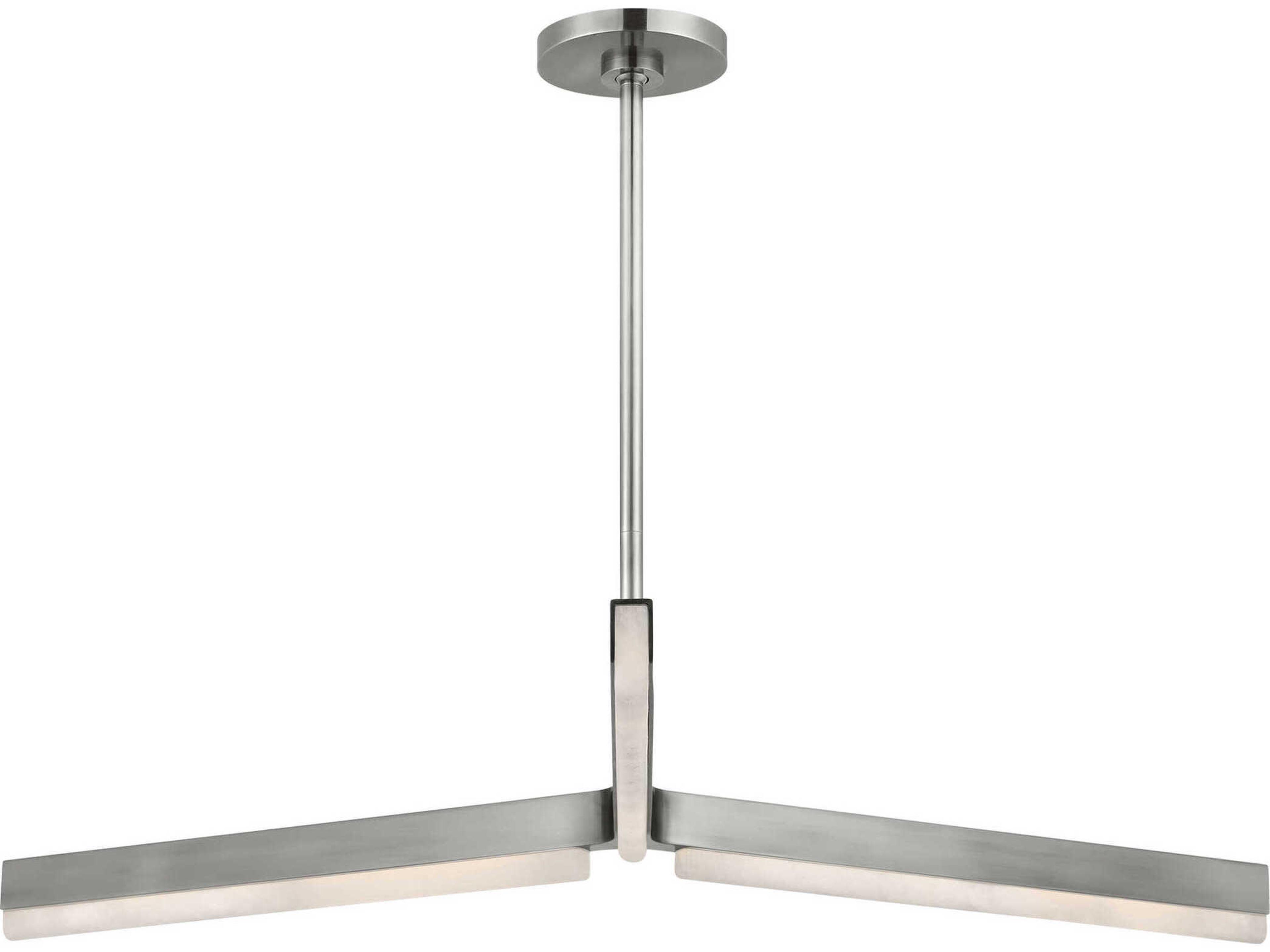 Visual Comfort Modern Linea 3-Light Antique Nickel Geometric Tiered Chandelier