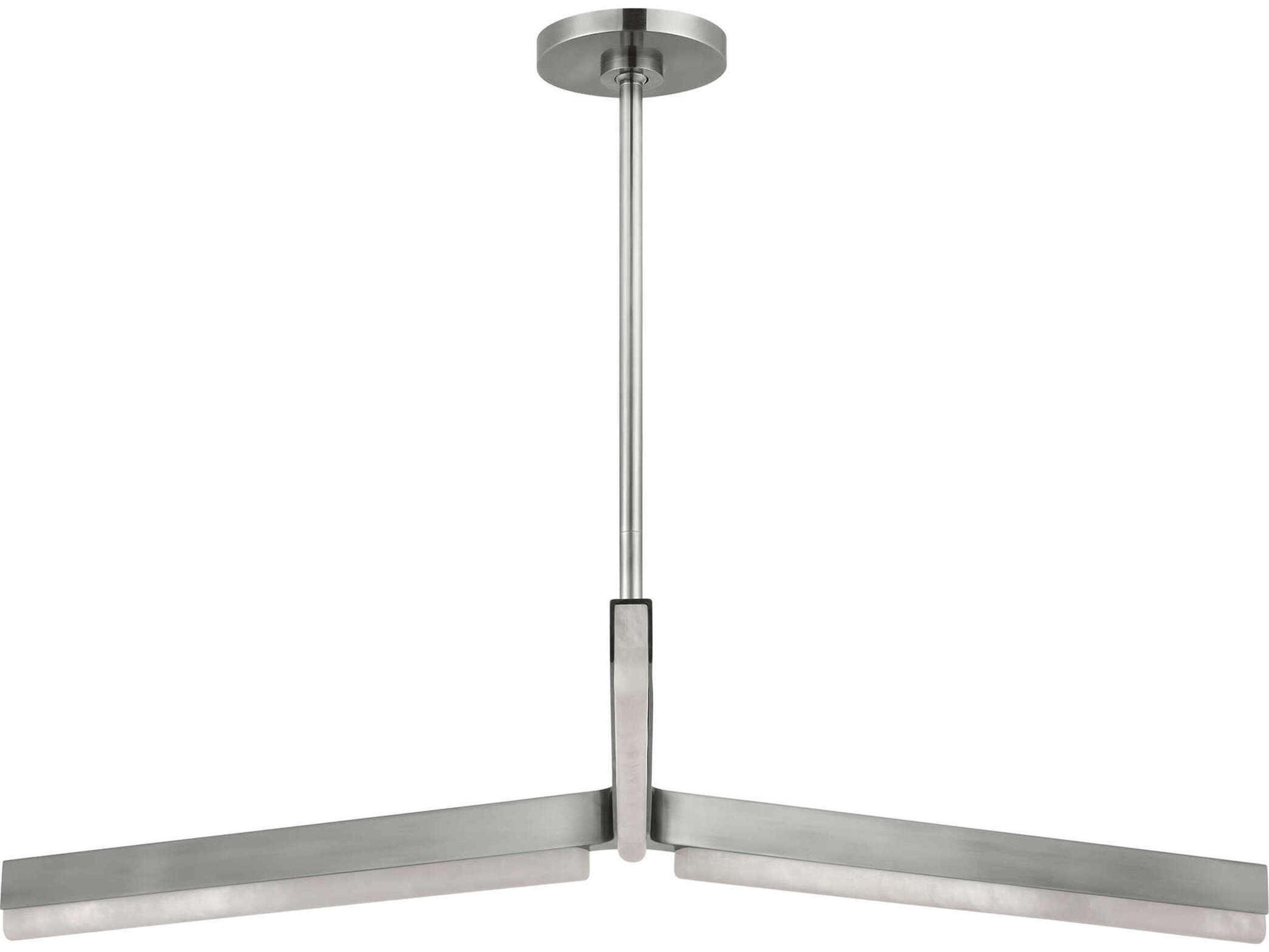 Visual Comfort Modern Linea 3-Light Antique Nickel Geometric Tiered Chandelier