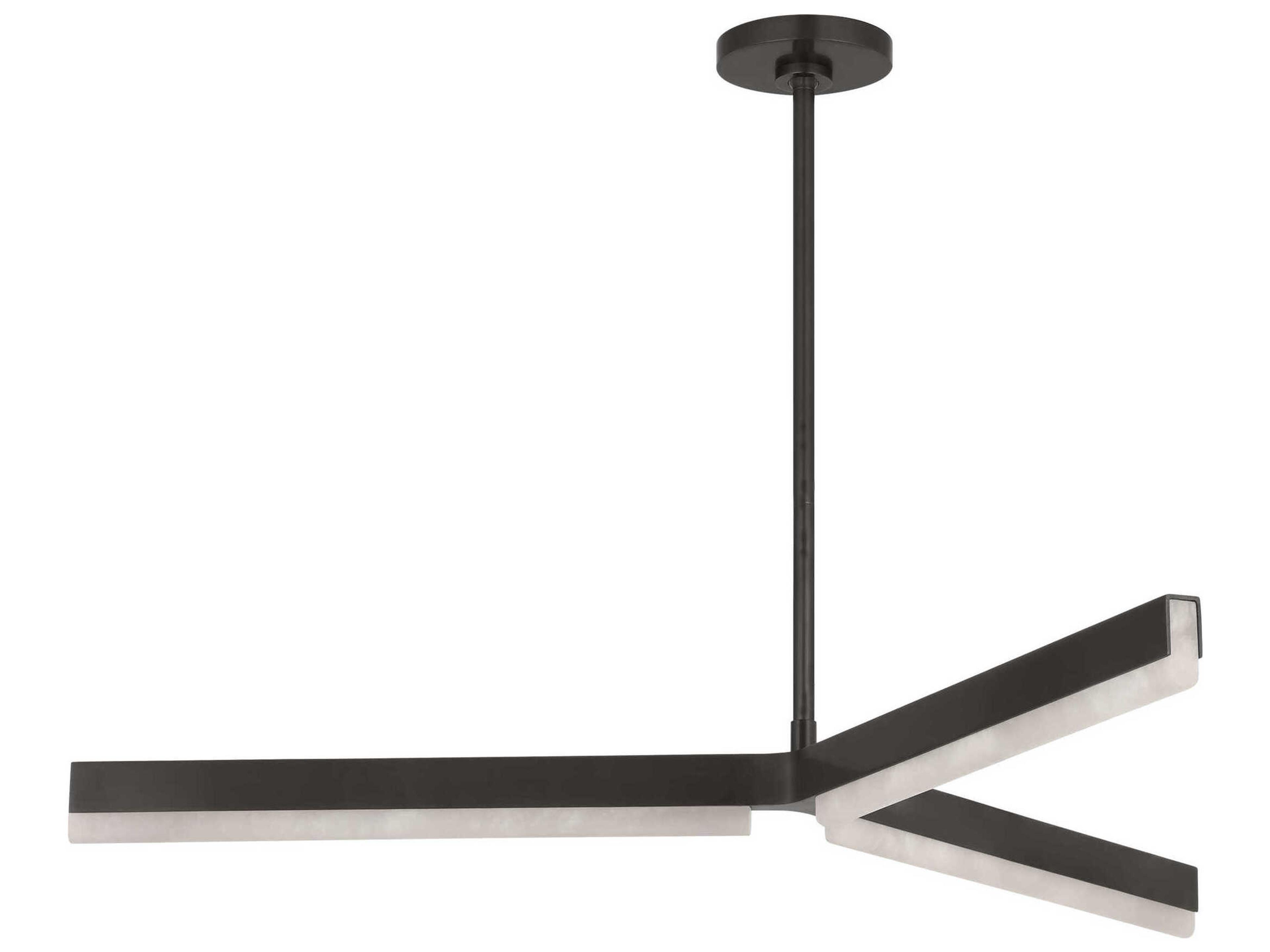 Visual Comfort Modern Linea 3-Light Bronze Geometric Chandelier