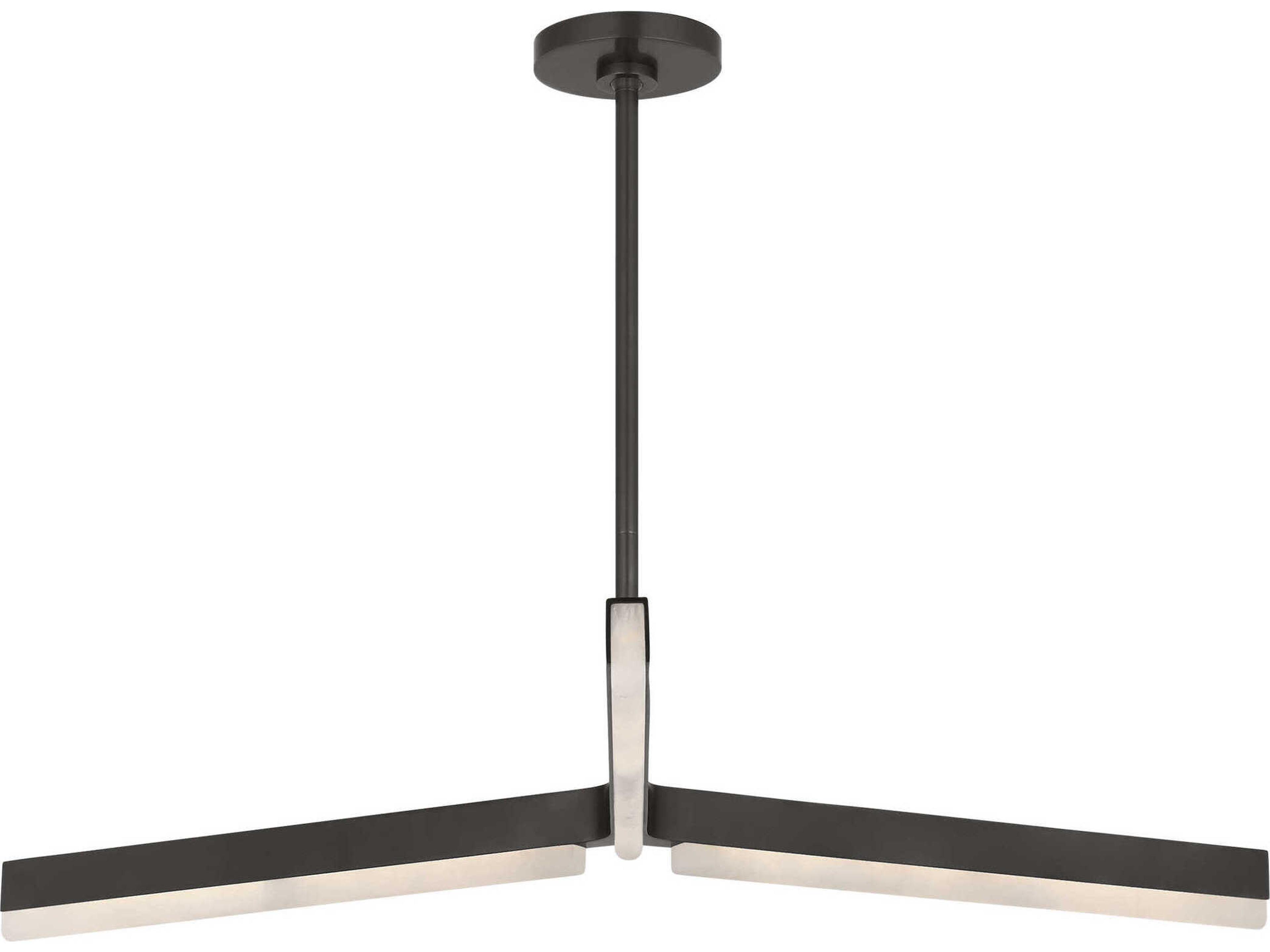 Visual Comfort Modern Linea 3-Light Bronze Geometric Chandelier