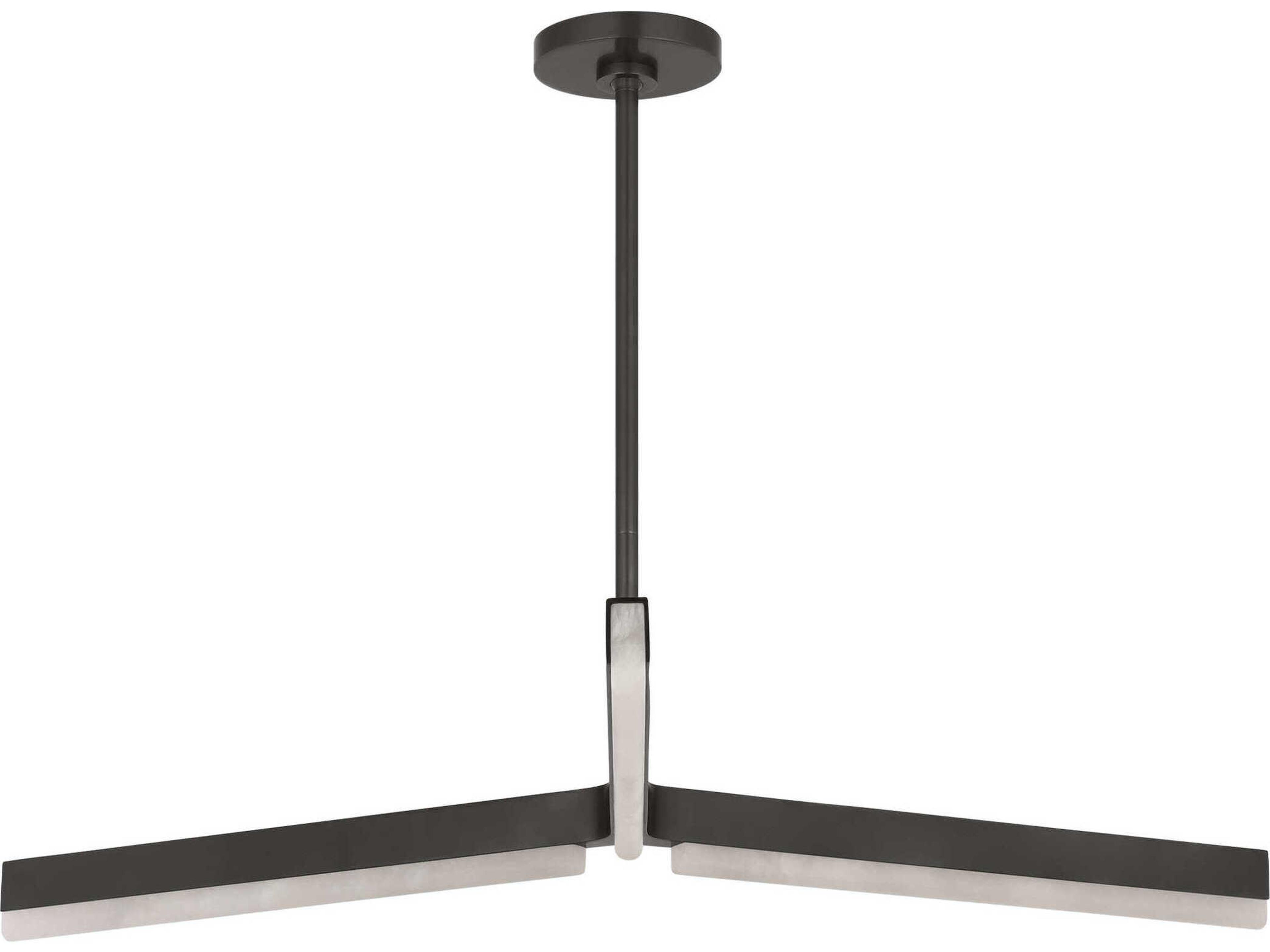 Visual Comfort Modern Linea 3-Light Bronze Geometric Chandelier