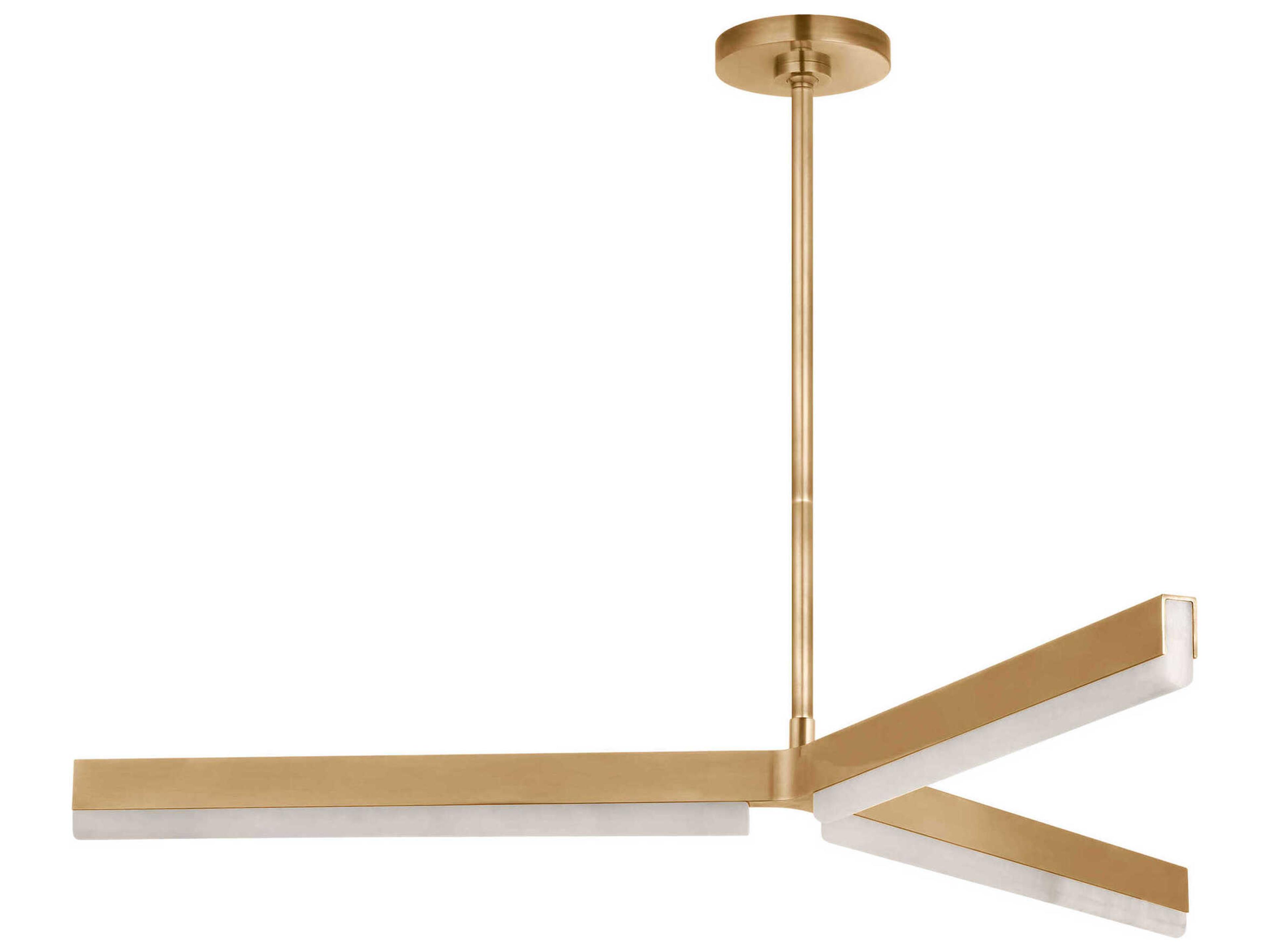 Visual Comfort Modern Linea 3-Light Hand Rubbed Antique Brass Geometric Chandelier