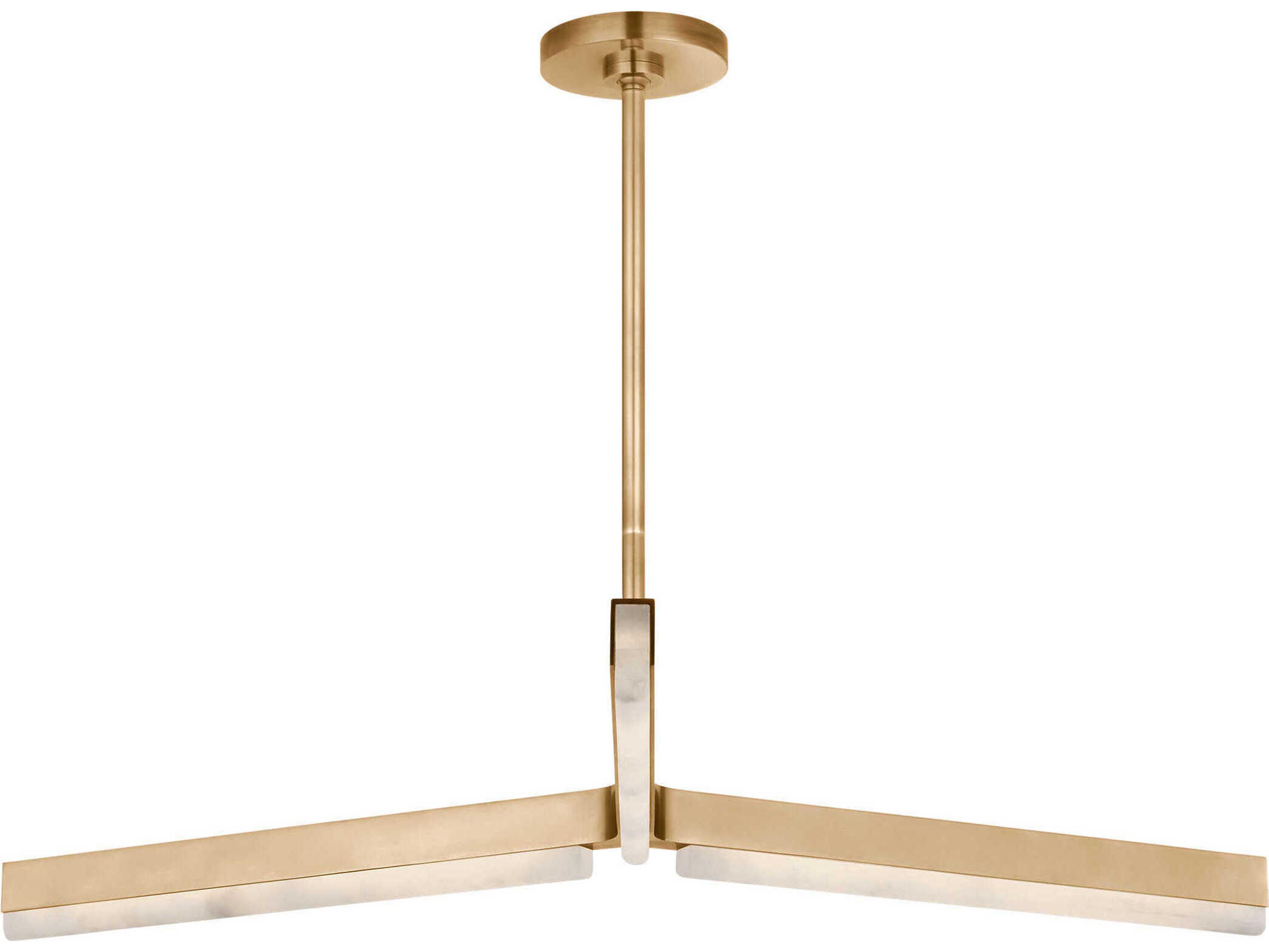 Visual Comfort Modern Linea 3-Light Hand Rubbed Antique Brass Geometric Chandelier