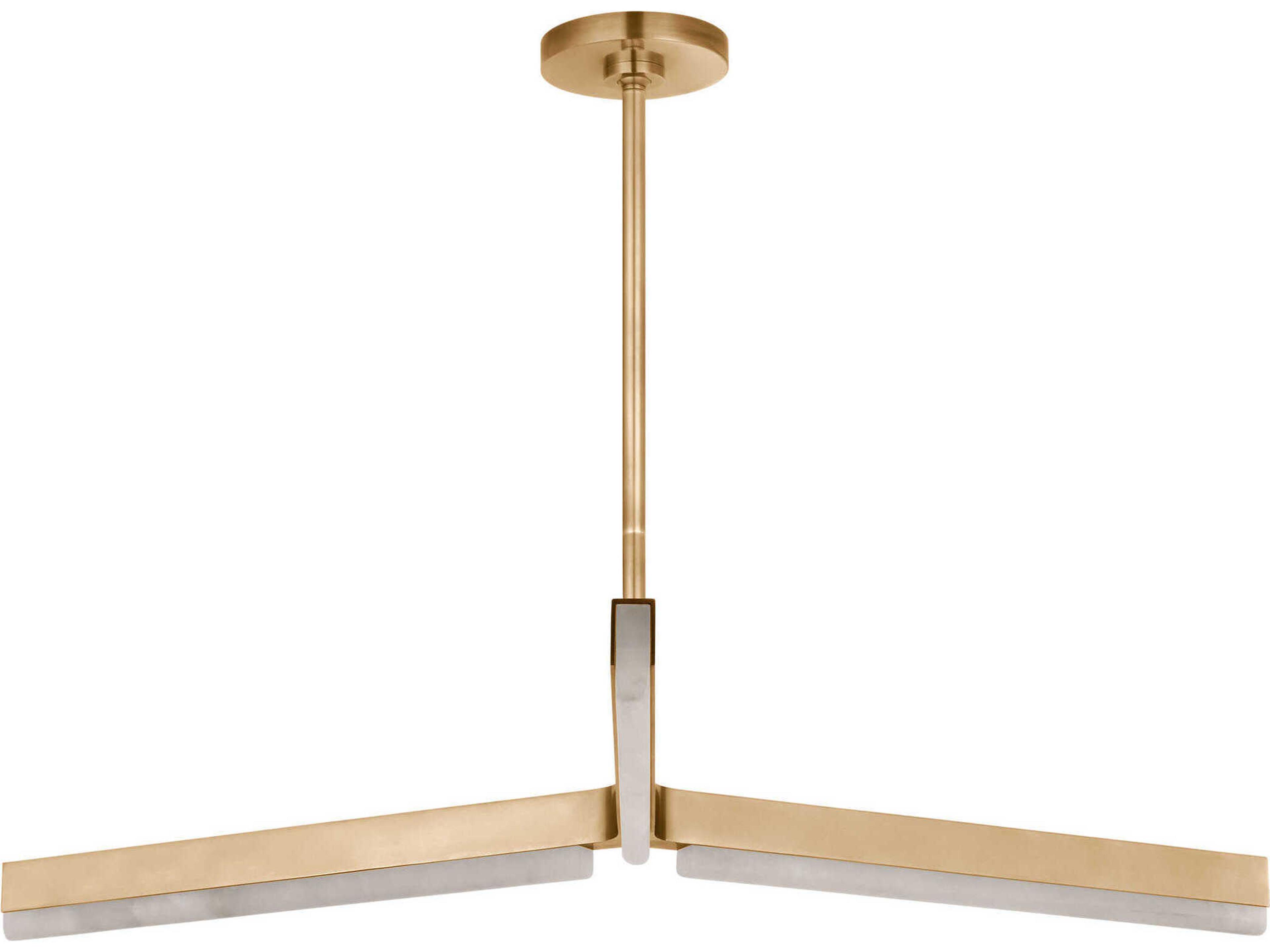 Visual Comfort Modern Linea 3-Light Hand Rubbed Antique Brass Geometric Chandelier