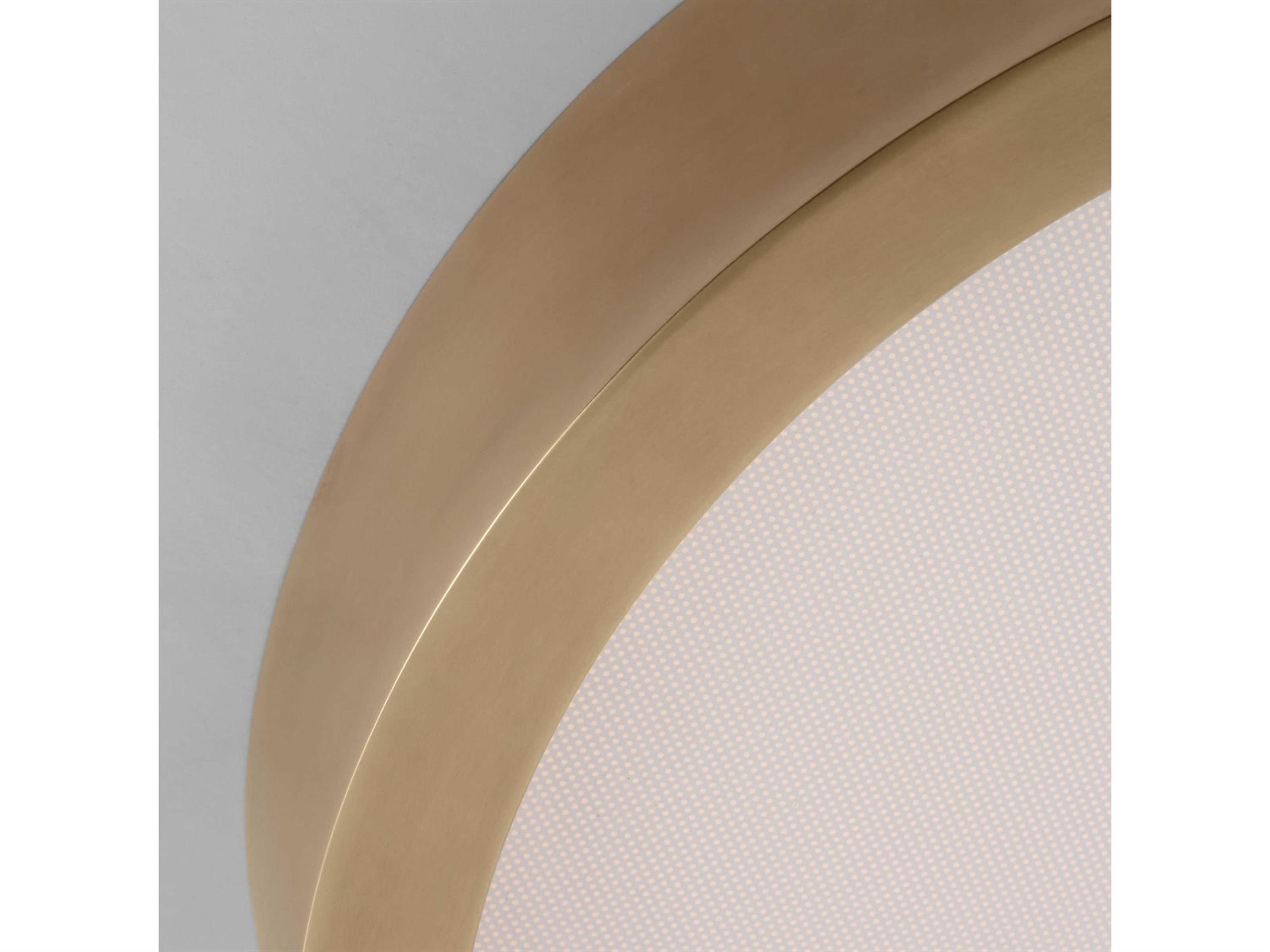 Visual Comfort Modern Cerne 1-Light Natural Brass Round Flush Mount