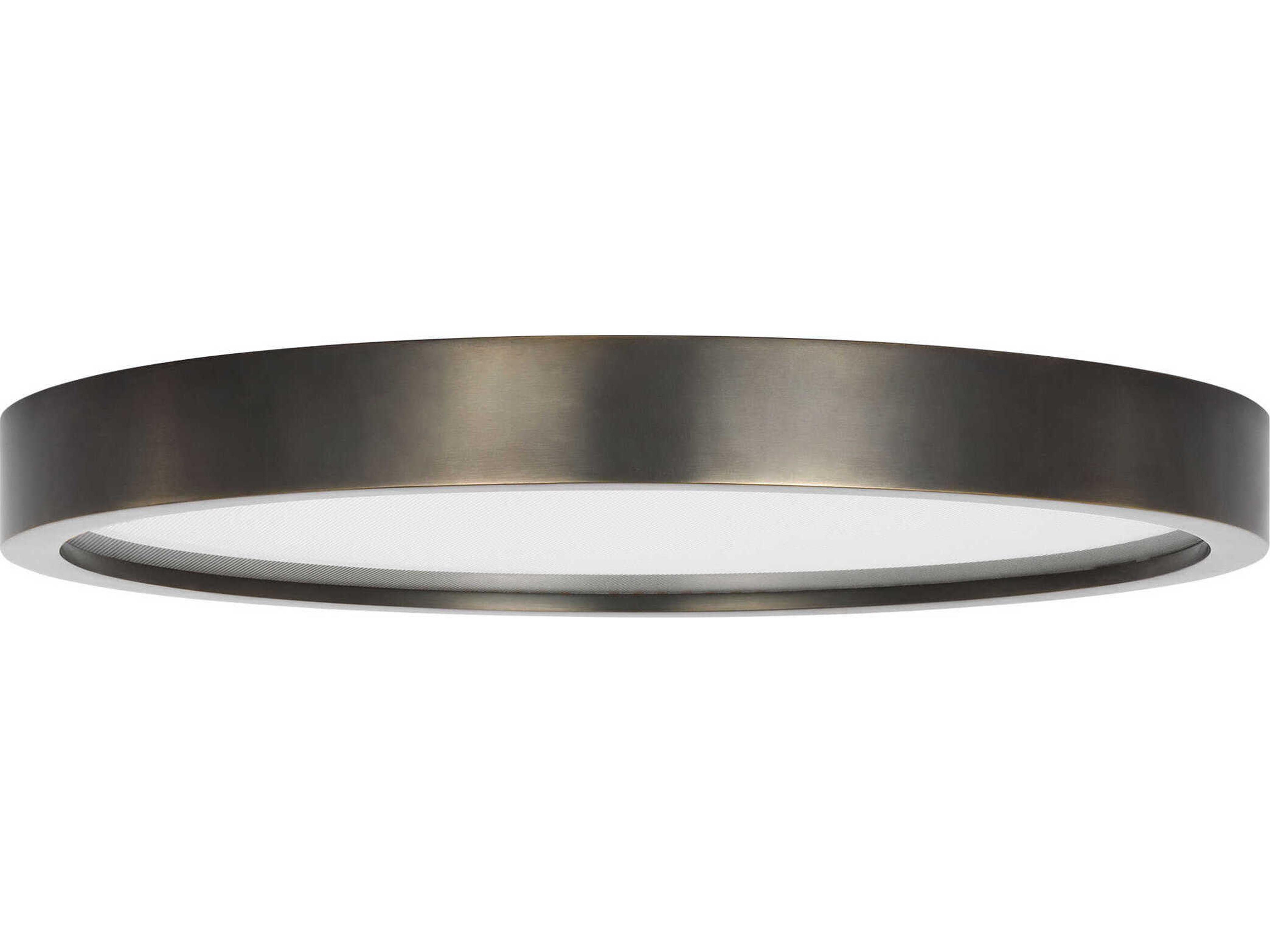 Visual Comfort Modern Cerne 1-Light Dark Bronze Round Flush Mount