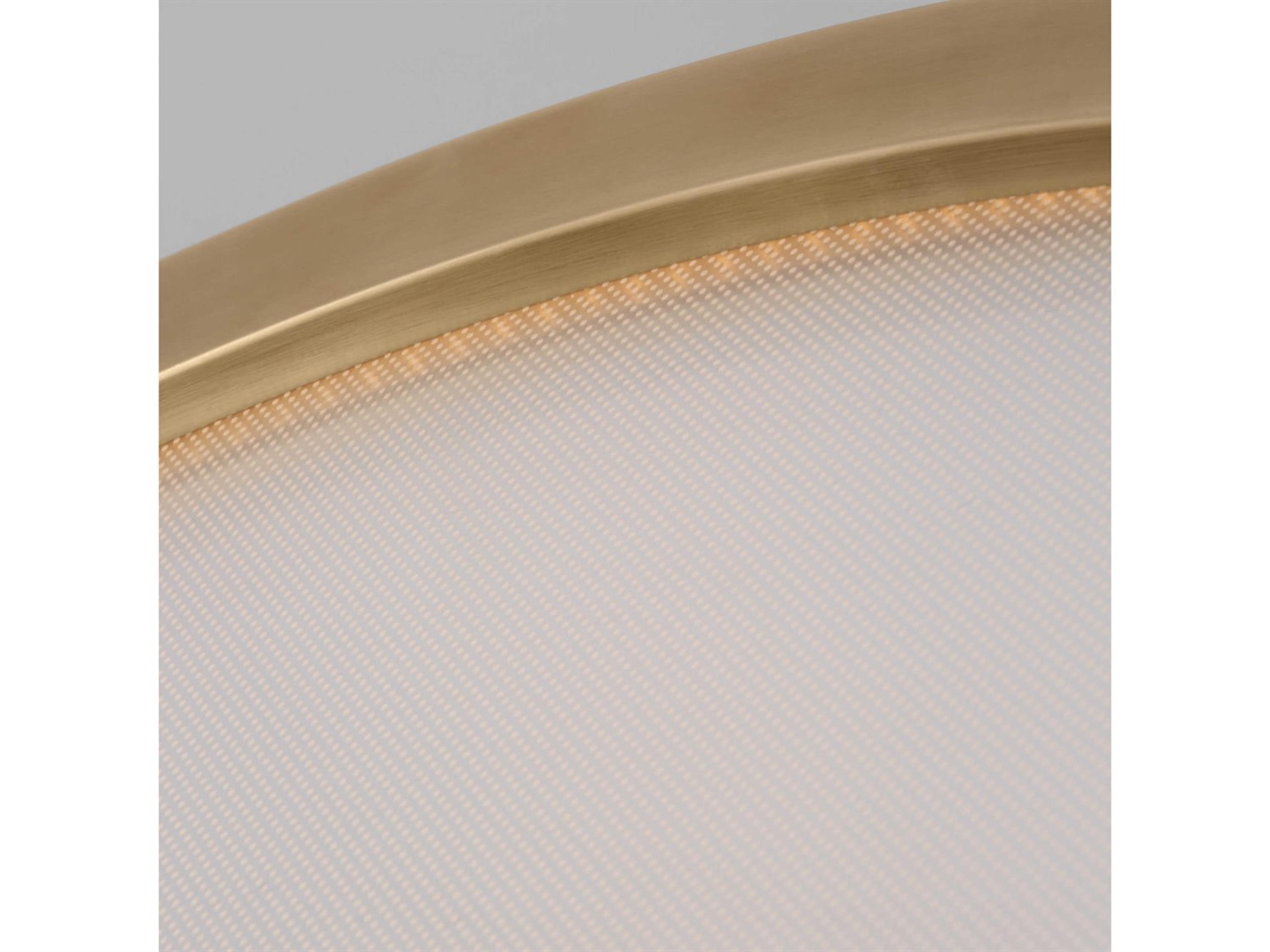 Visual Comfort Modern Cerne 1-Light Natural Brass Round Flush Mount