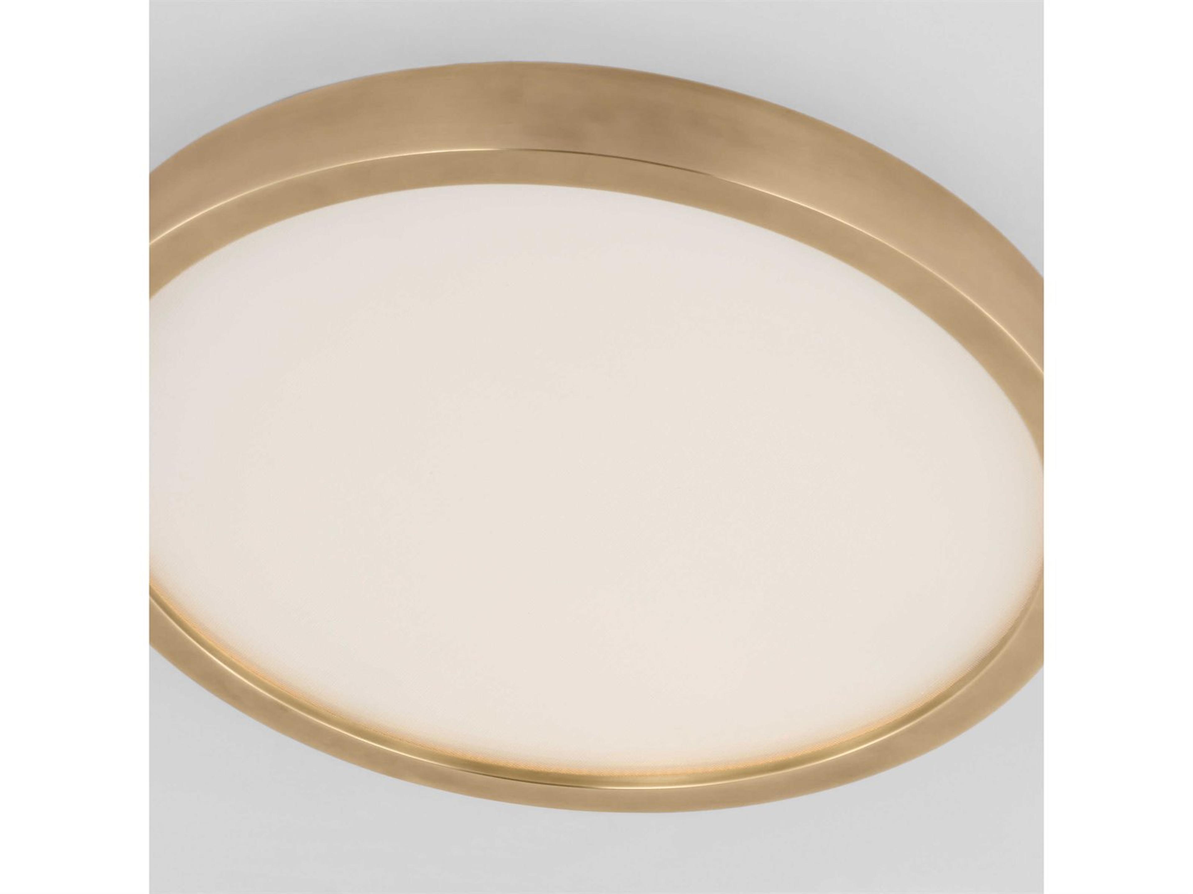 Visual Comfort Modern Cerne 1-Light Natural Brass Round Flush Mount
