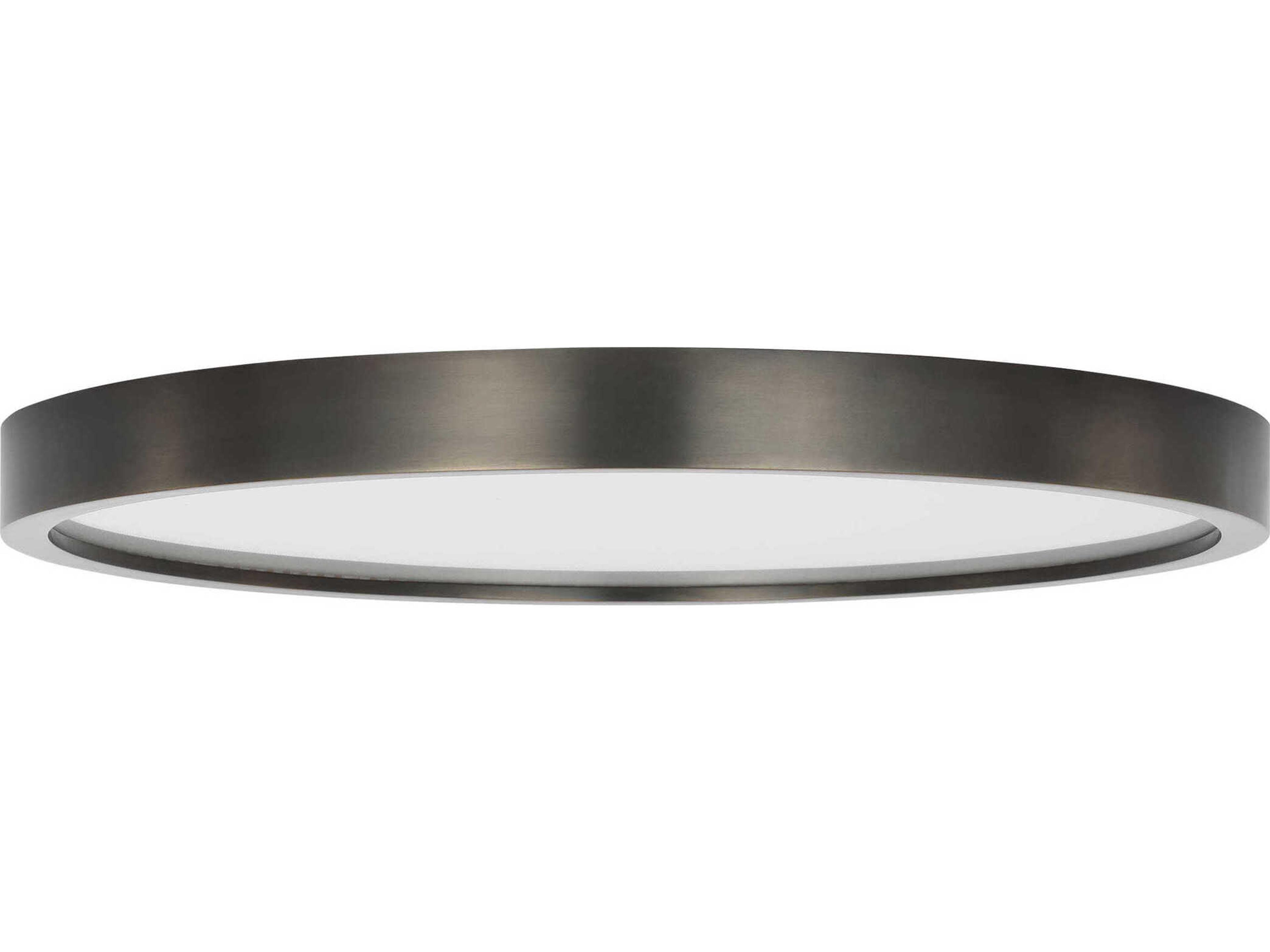 Visual Comfort Modern Cerne 1-Light Dark Bronze Round Flush Mount