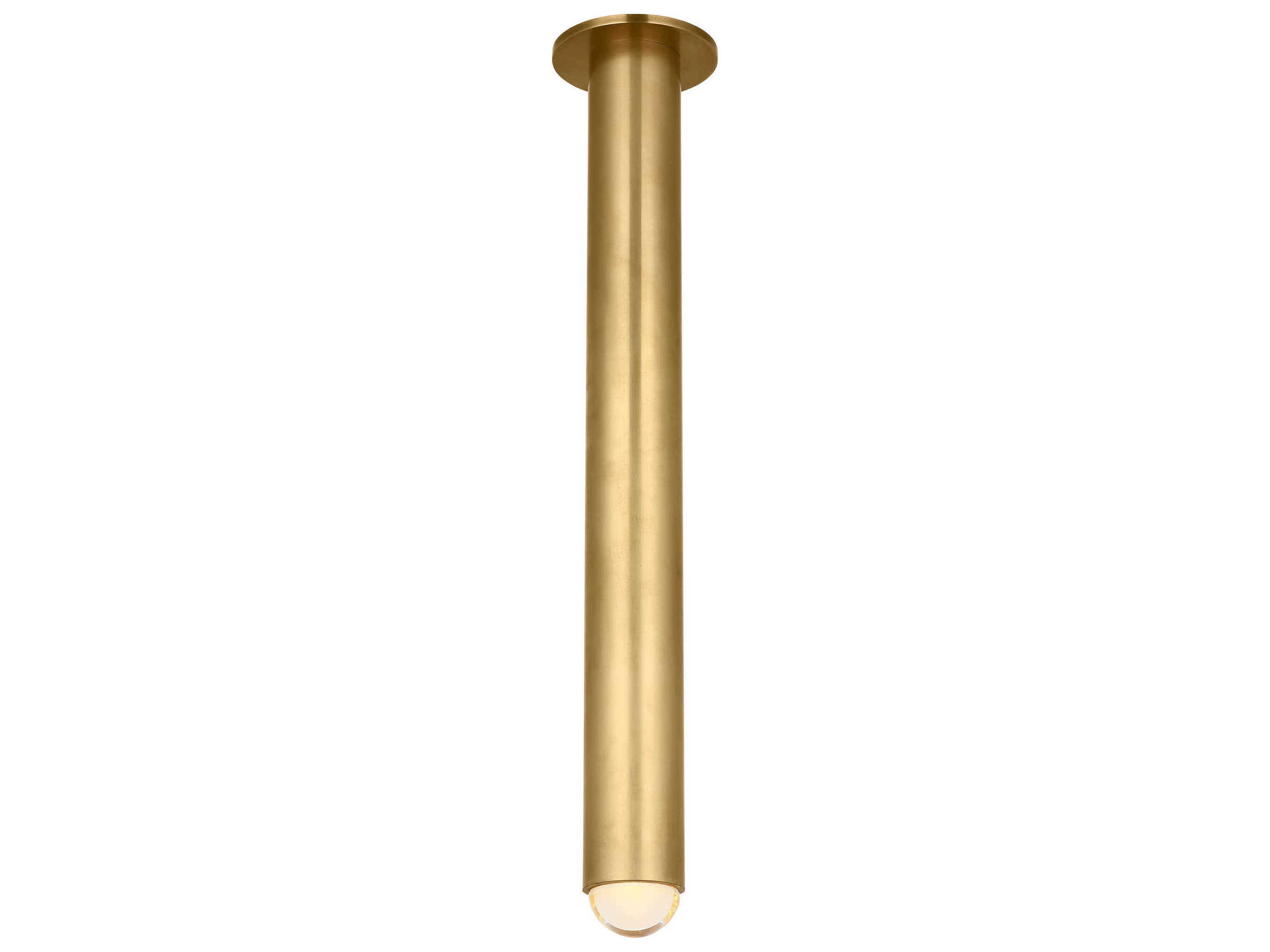 Ebell 1-Light Natural Brass Cylinder Flush Mount