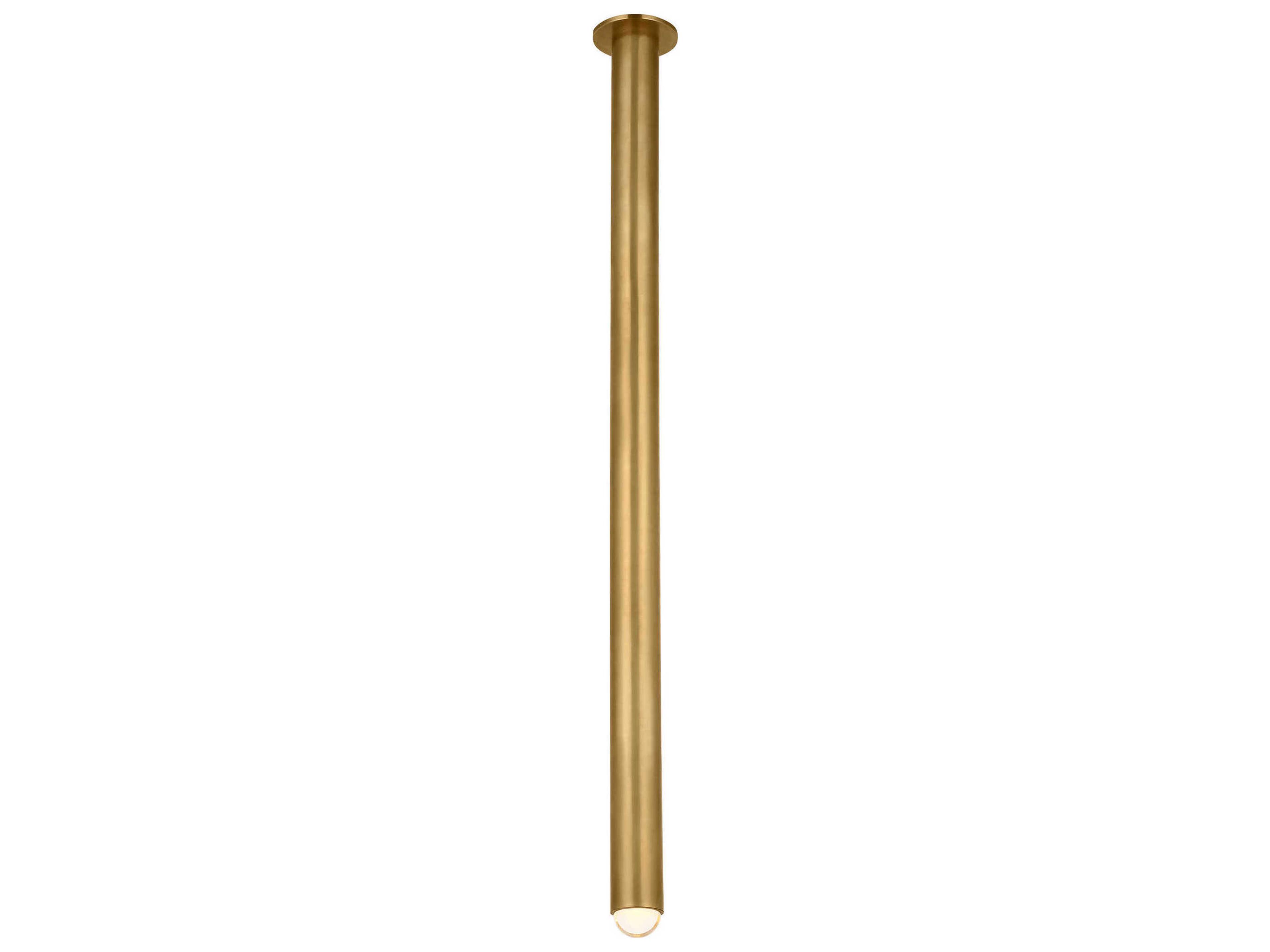 Ebell 1-Light Natural Brass Cylinder Flush Mount