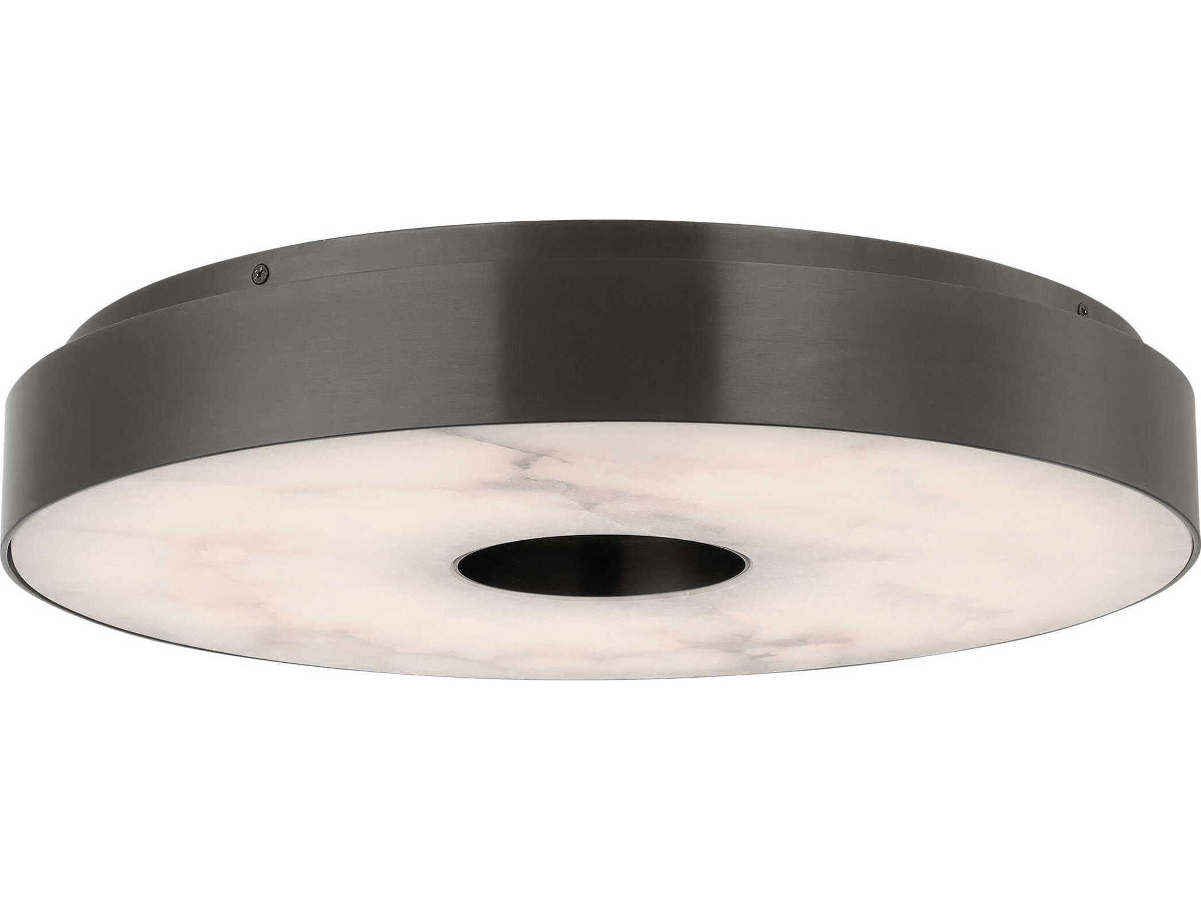 Visual Comfort Modern Wyllis 1-Light Bronze Round Flush Mount