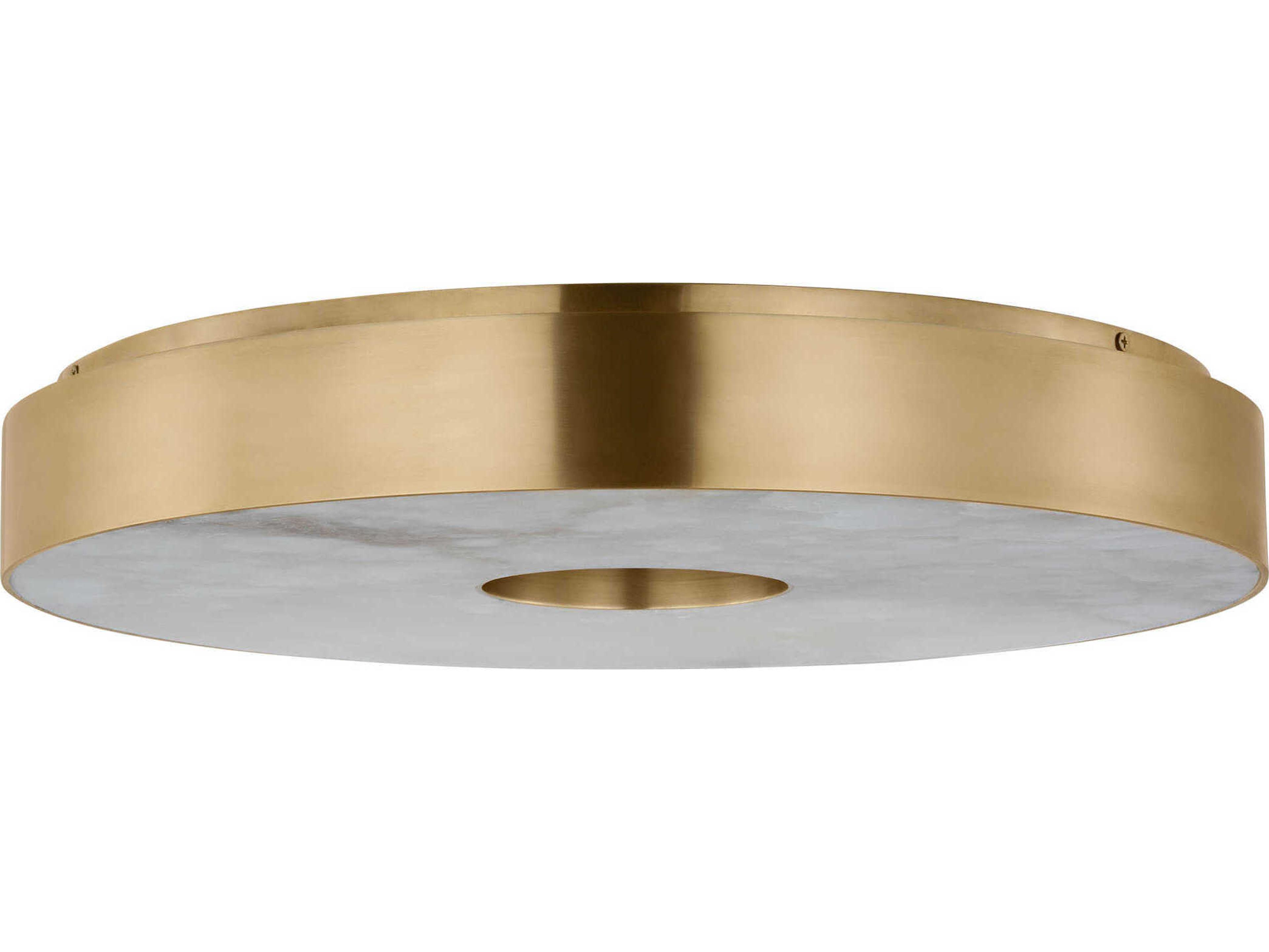 Visual Comfort Modern Wyllis 1-Light Hand Rubbed Antique Brass Round Flush Mount