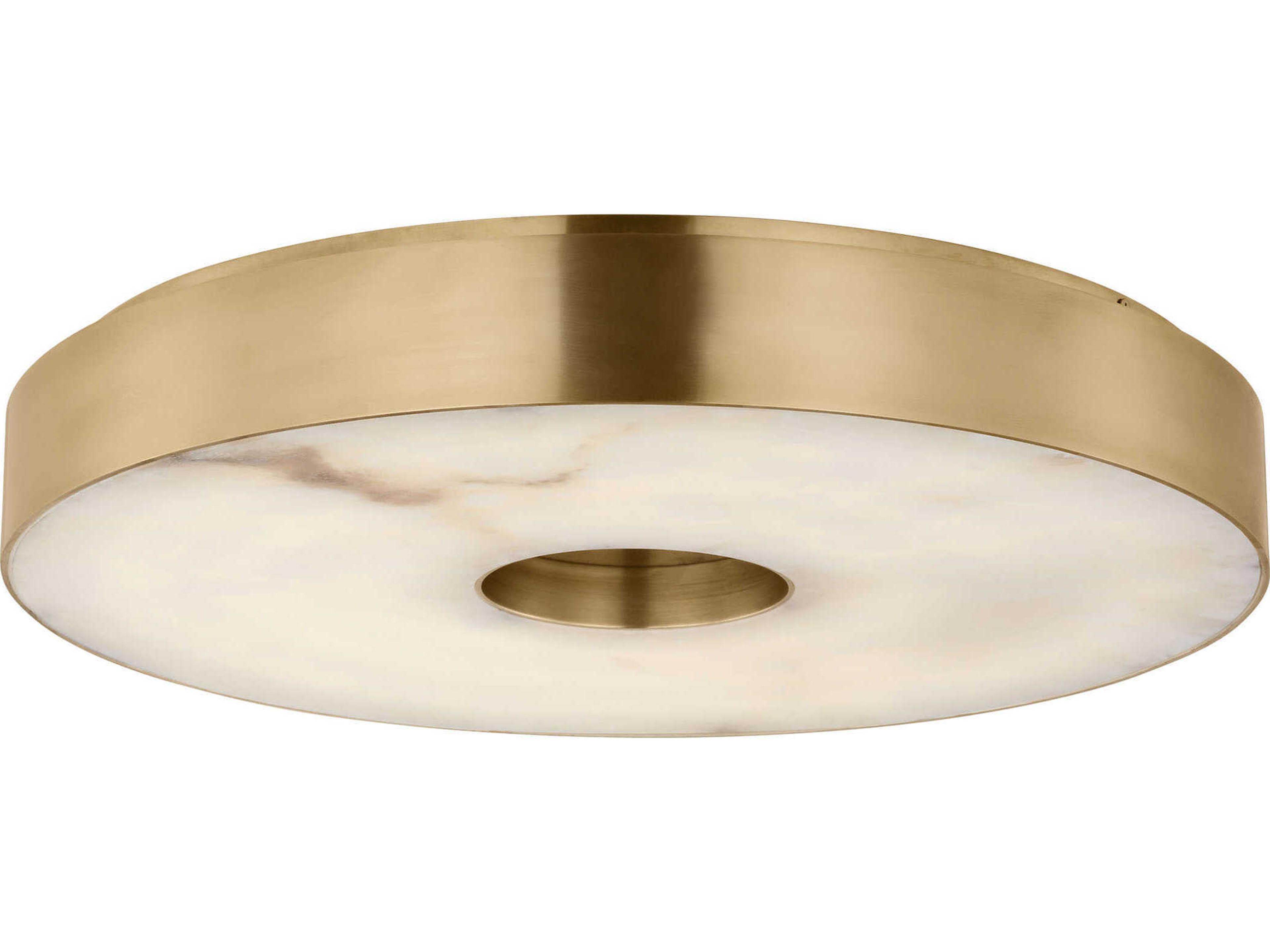 Visual Comfort Modern Wyllis 1-Light Hand Rubbed Antique Brass Round Flush Mount
