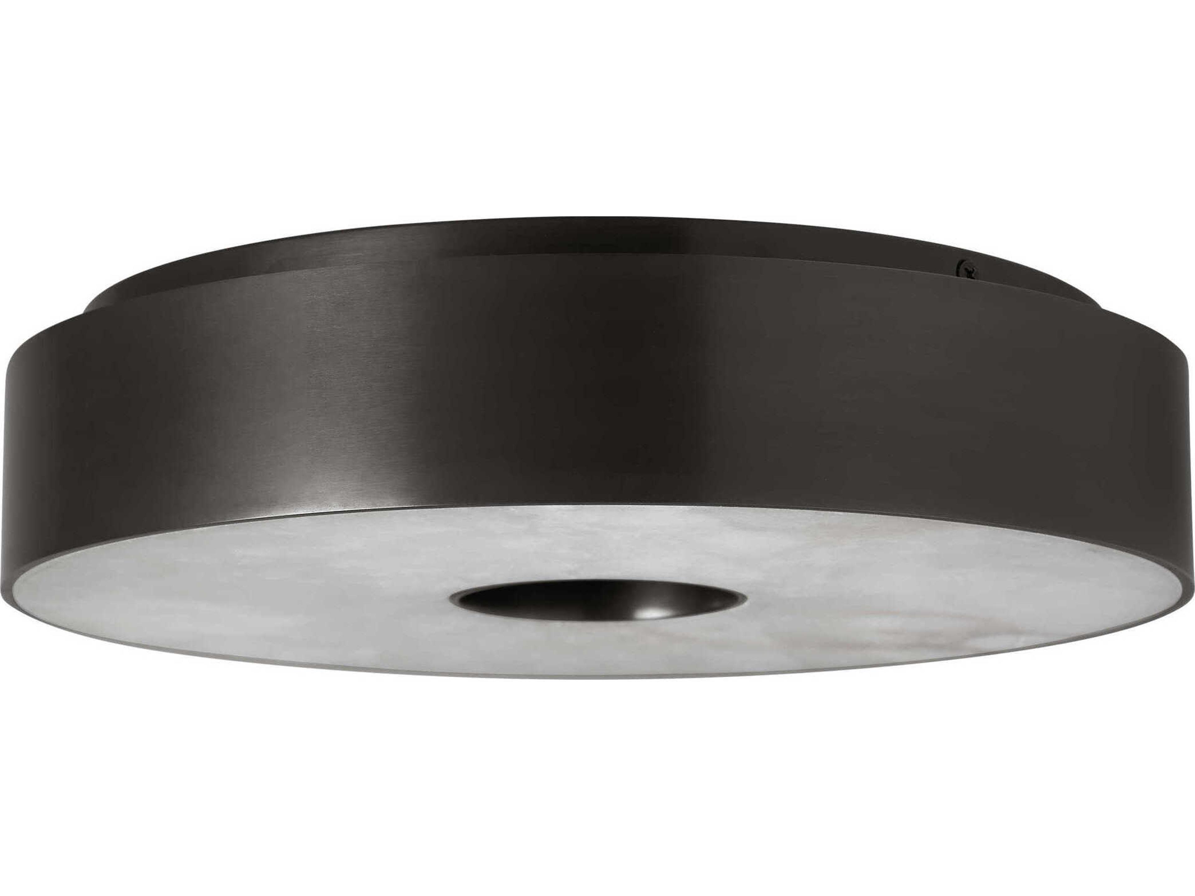 Visual Comfort Modern Wyllis 1-Light Bronze Round Flush Mount