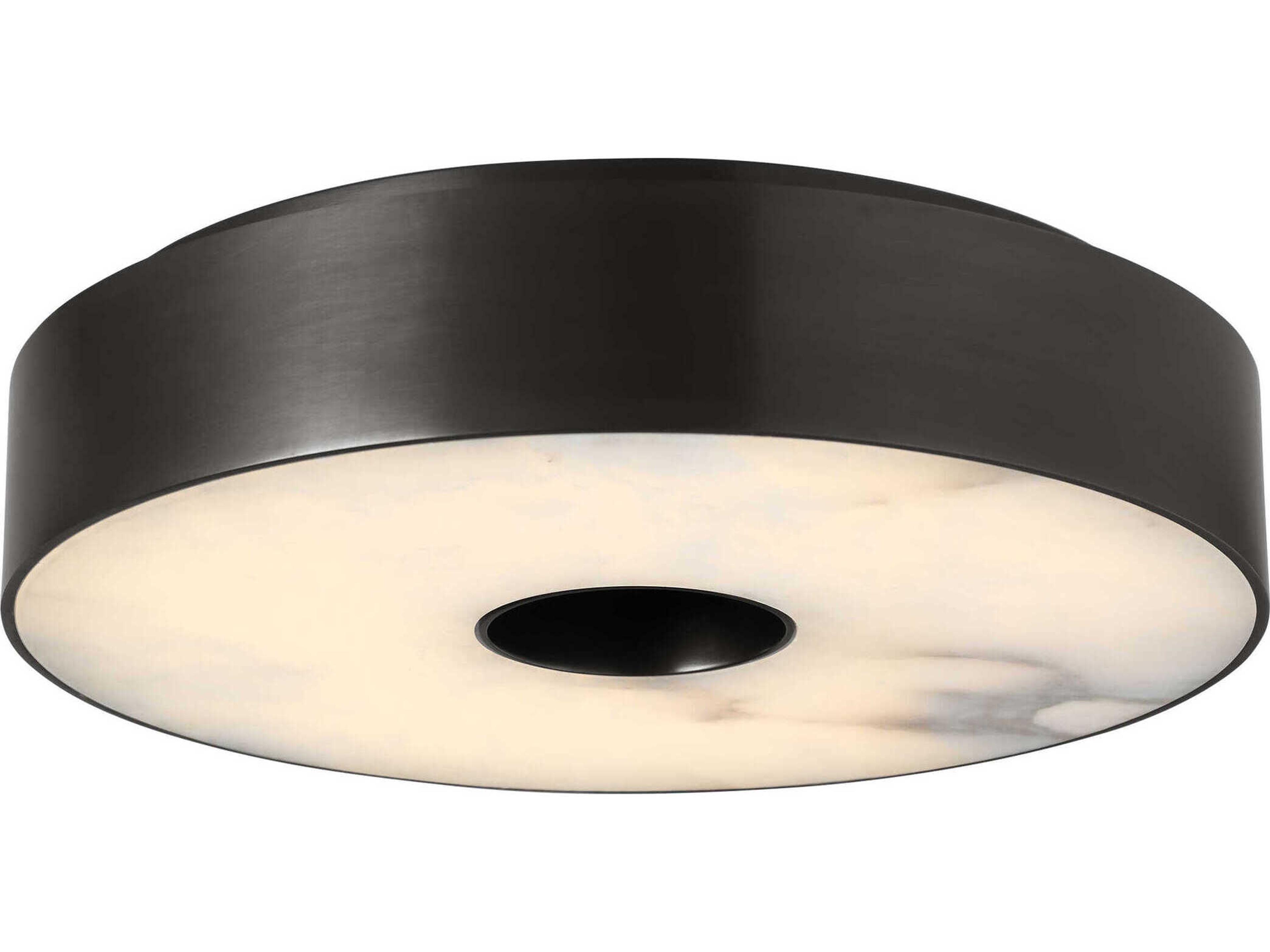Visual Comfort Modern Wyllis 1-Light Bronze Round Flush Mount