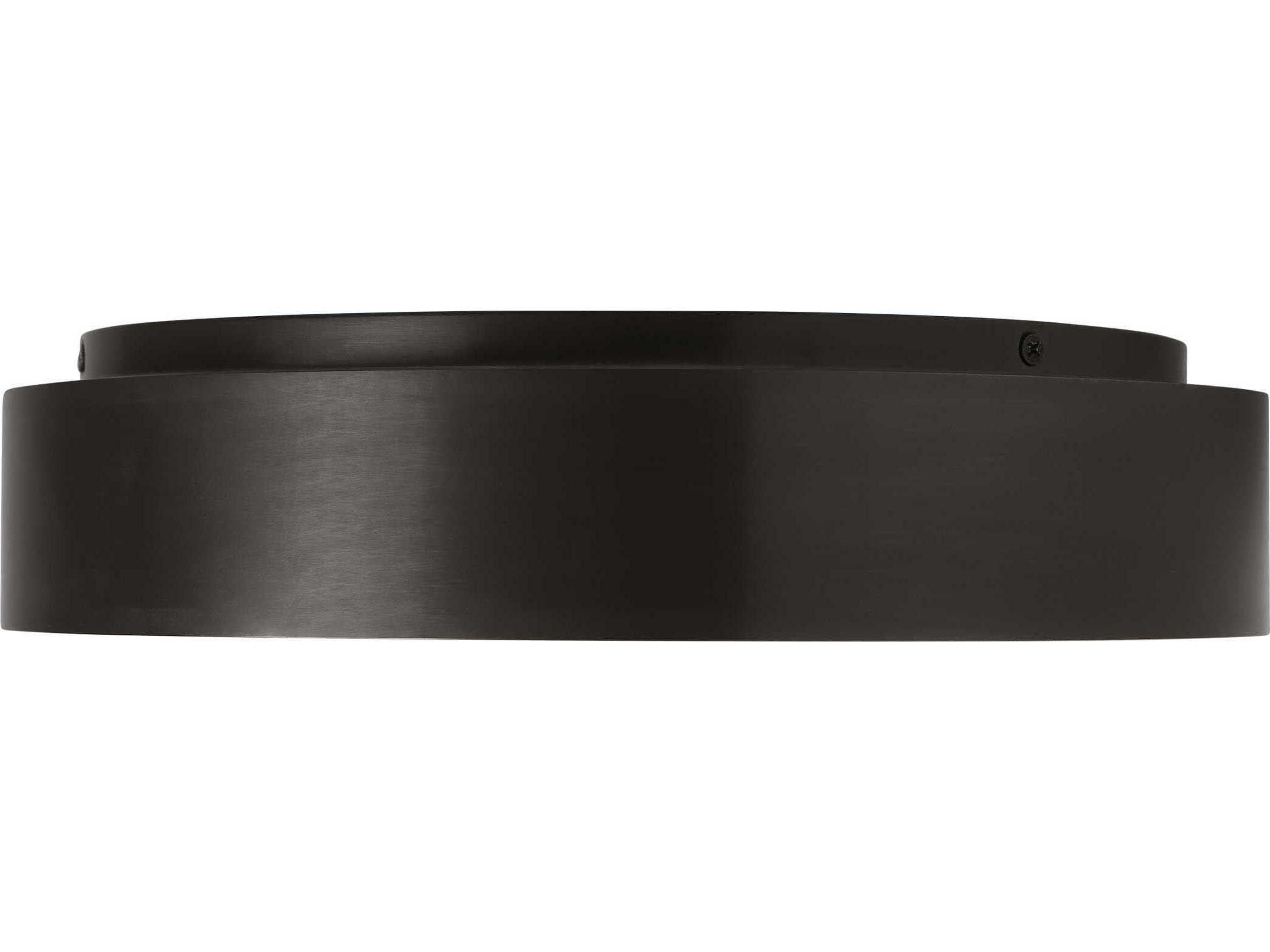 Visual Comfort Modern Wyllis 1-Light Bronze Round Flush Mount