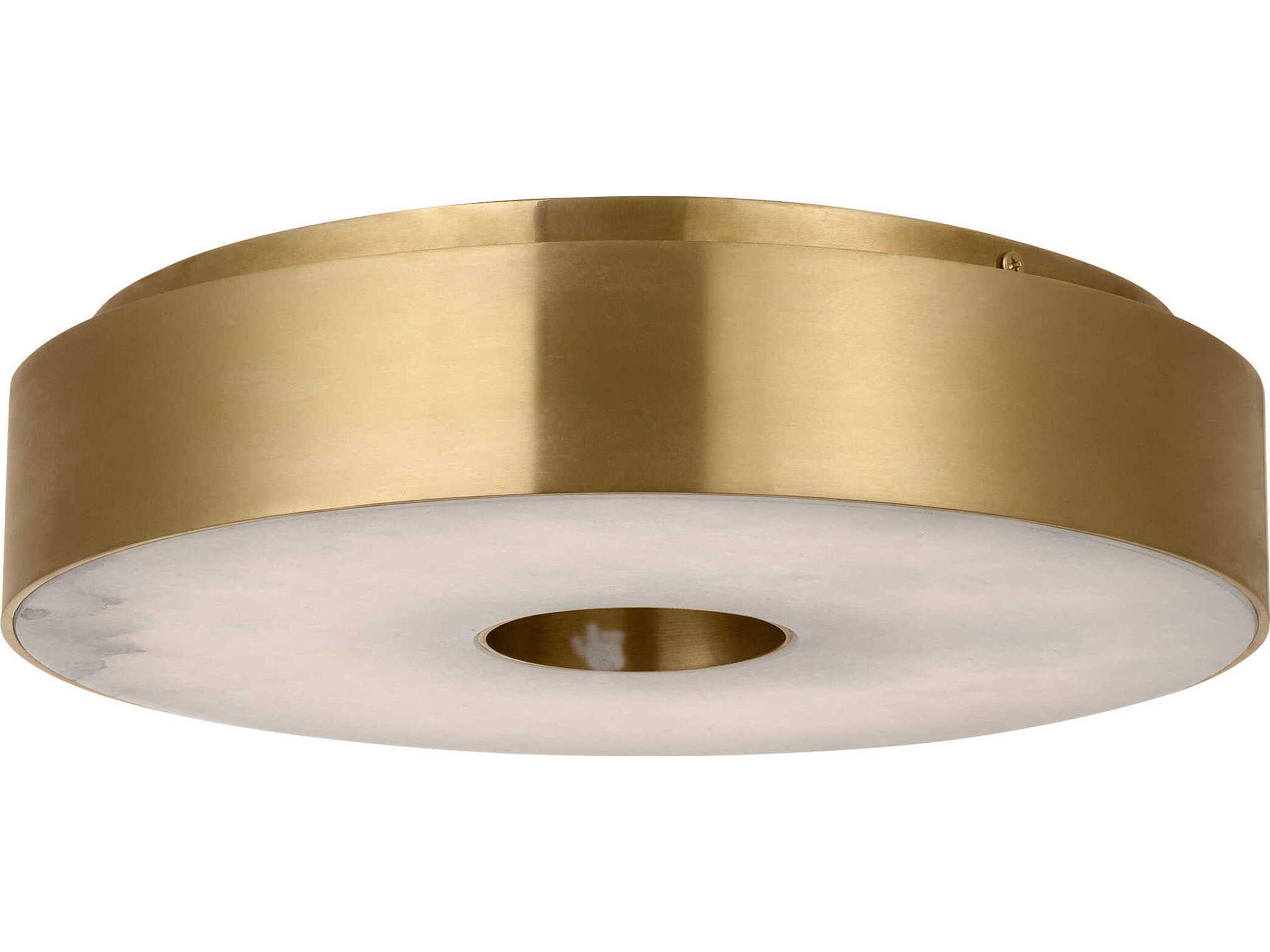 Visual Comfort Modern Wyllis 1-Light Hand Rubbed Antique Brass Round Flush Mount