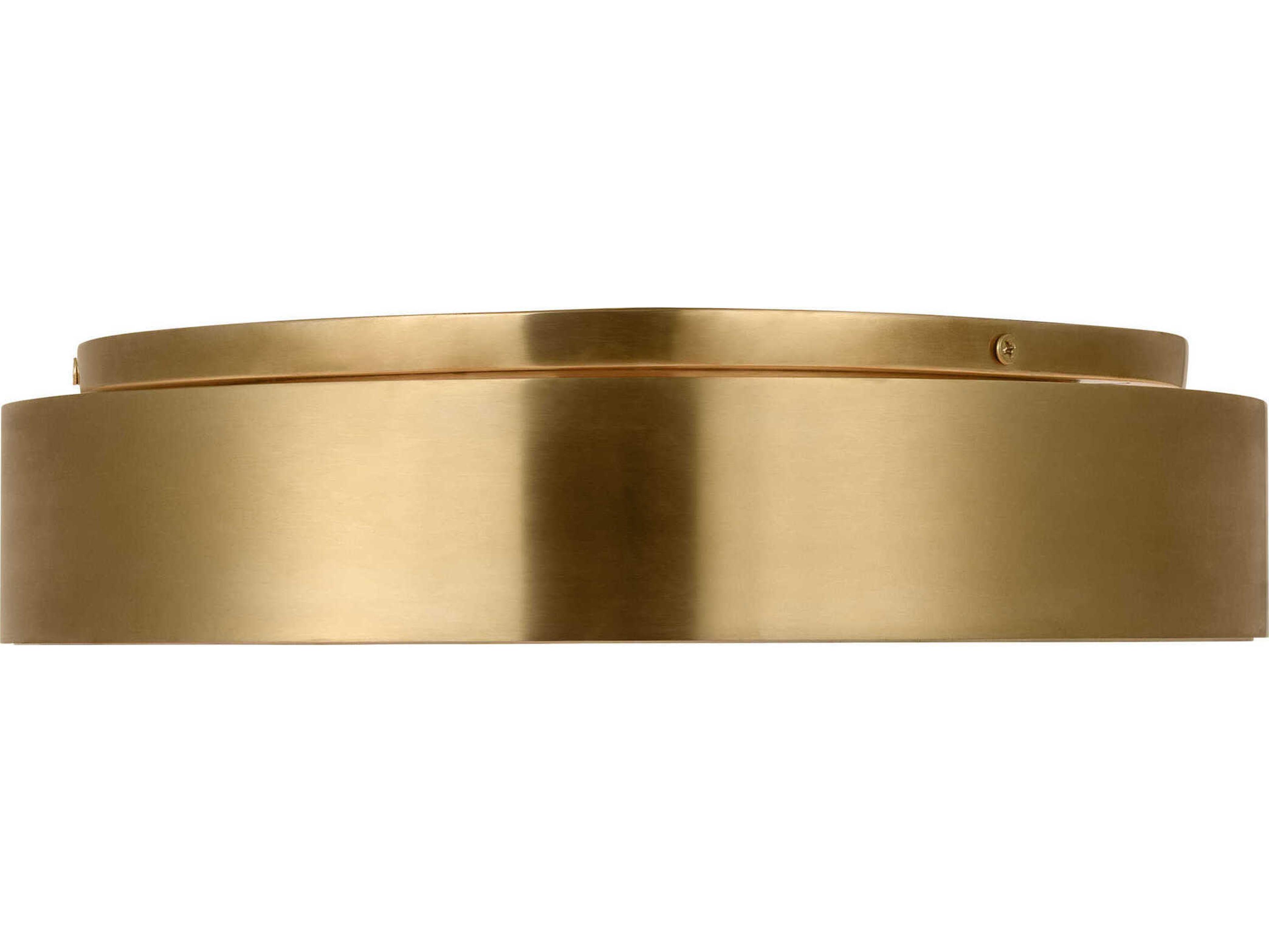 Visual Comfort Modern Wyllis 1-Light Hand Rubbed Antique Brass Round Flush Mount