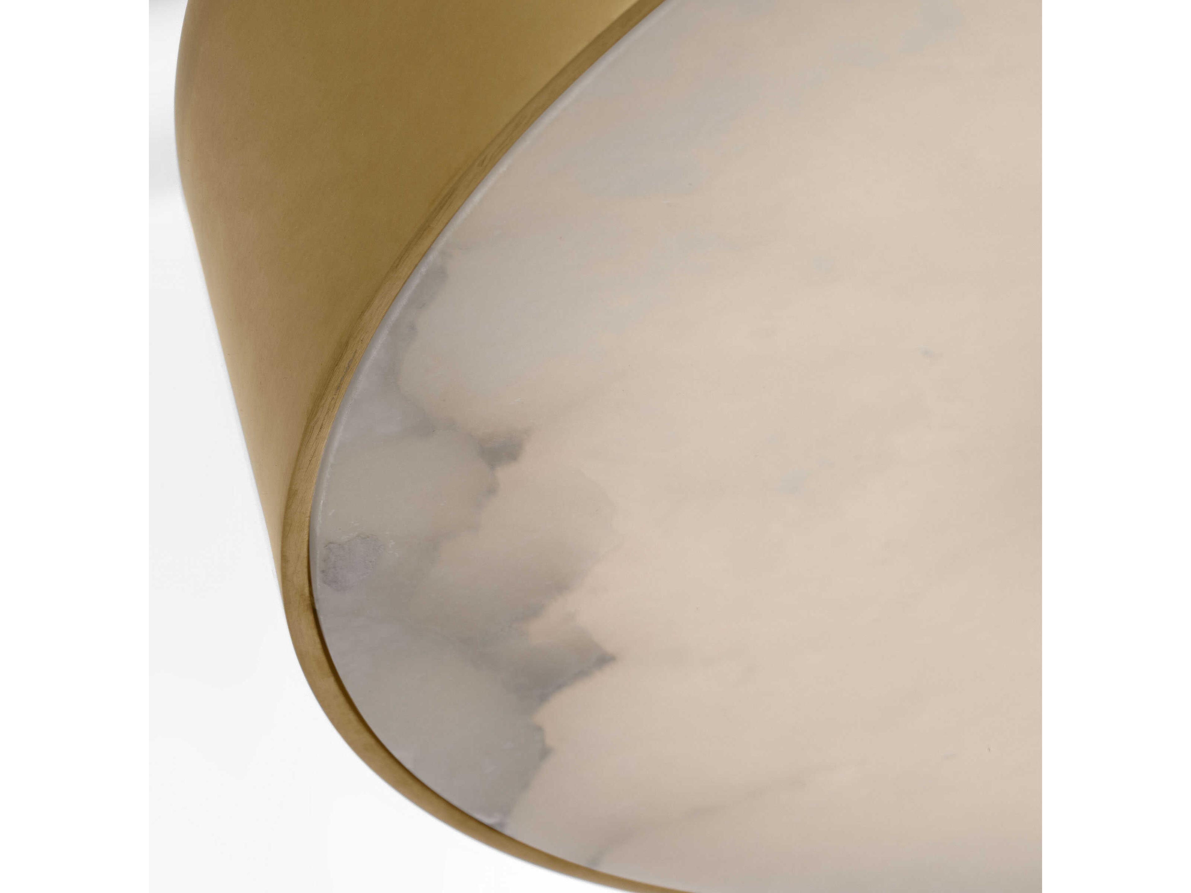 Visual Comfort Modern Wyllis 1-Light Hand Rubbed Antique Brass Round Flush Mount