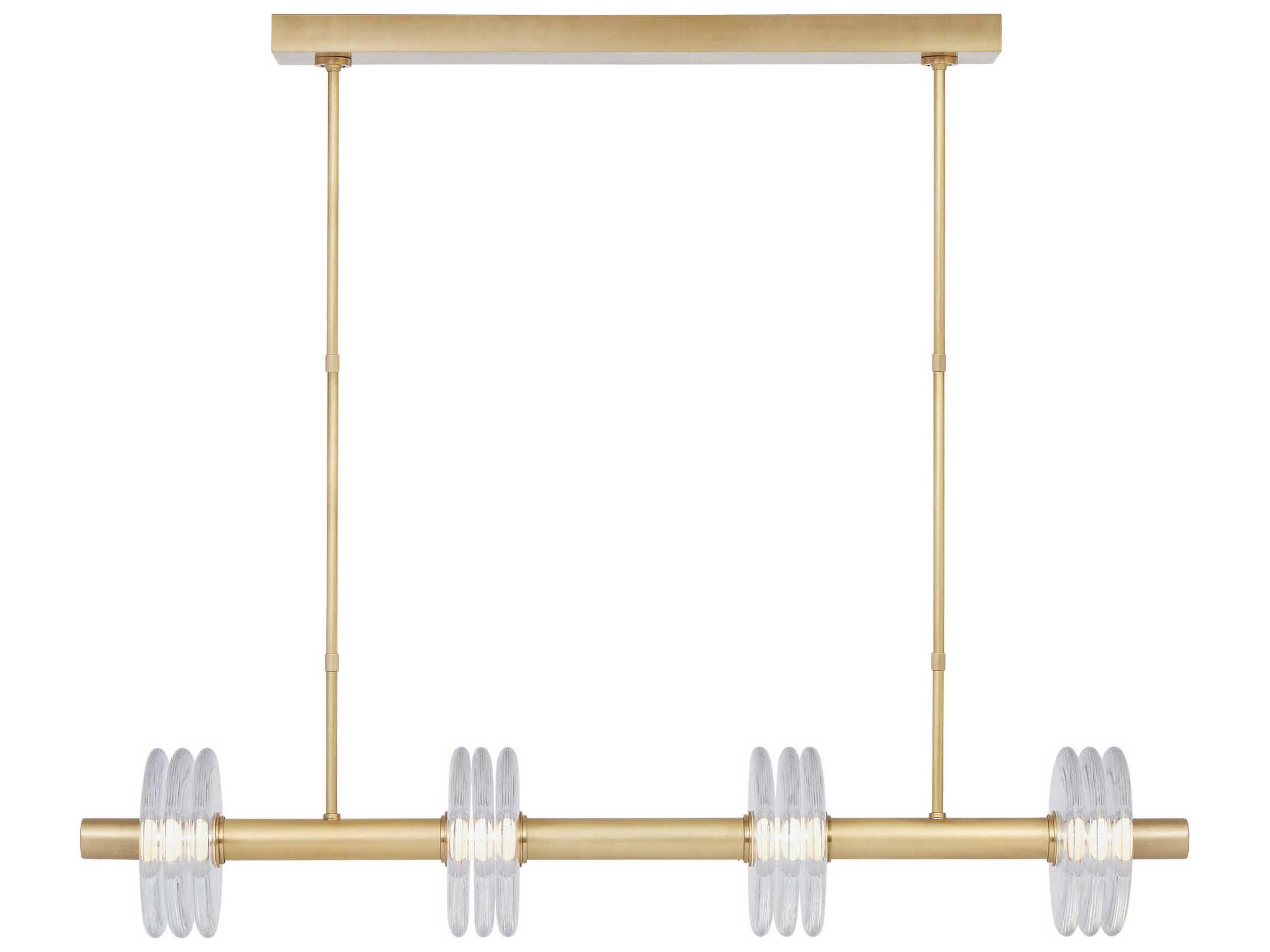 Laurel 4-Light Natural Brass Linear Island Pendant