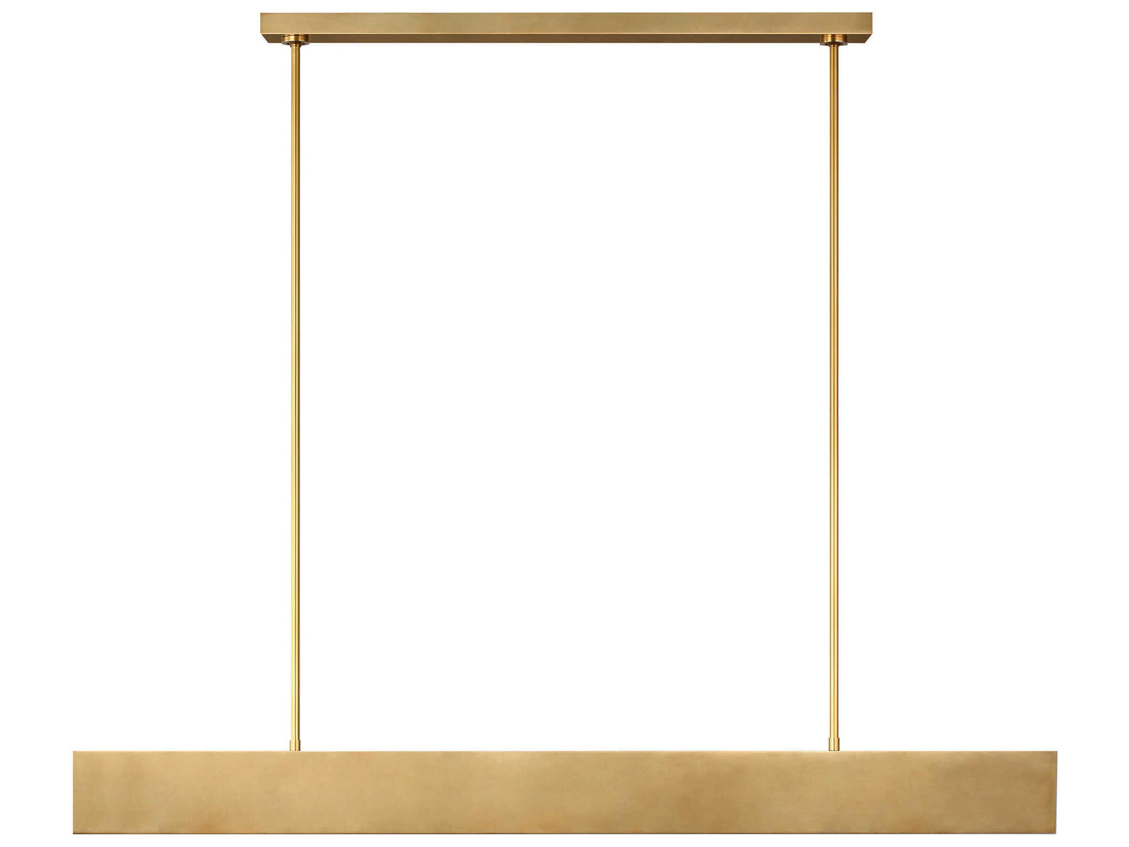 Pench 54 Inch Tapered Linear Chandelier Natural Brass