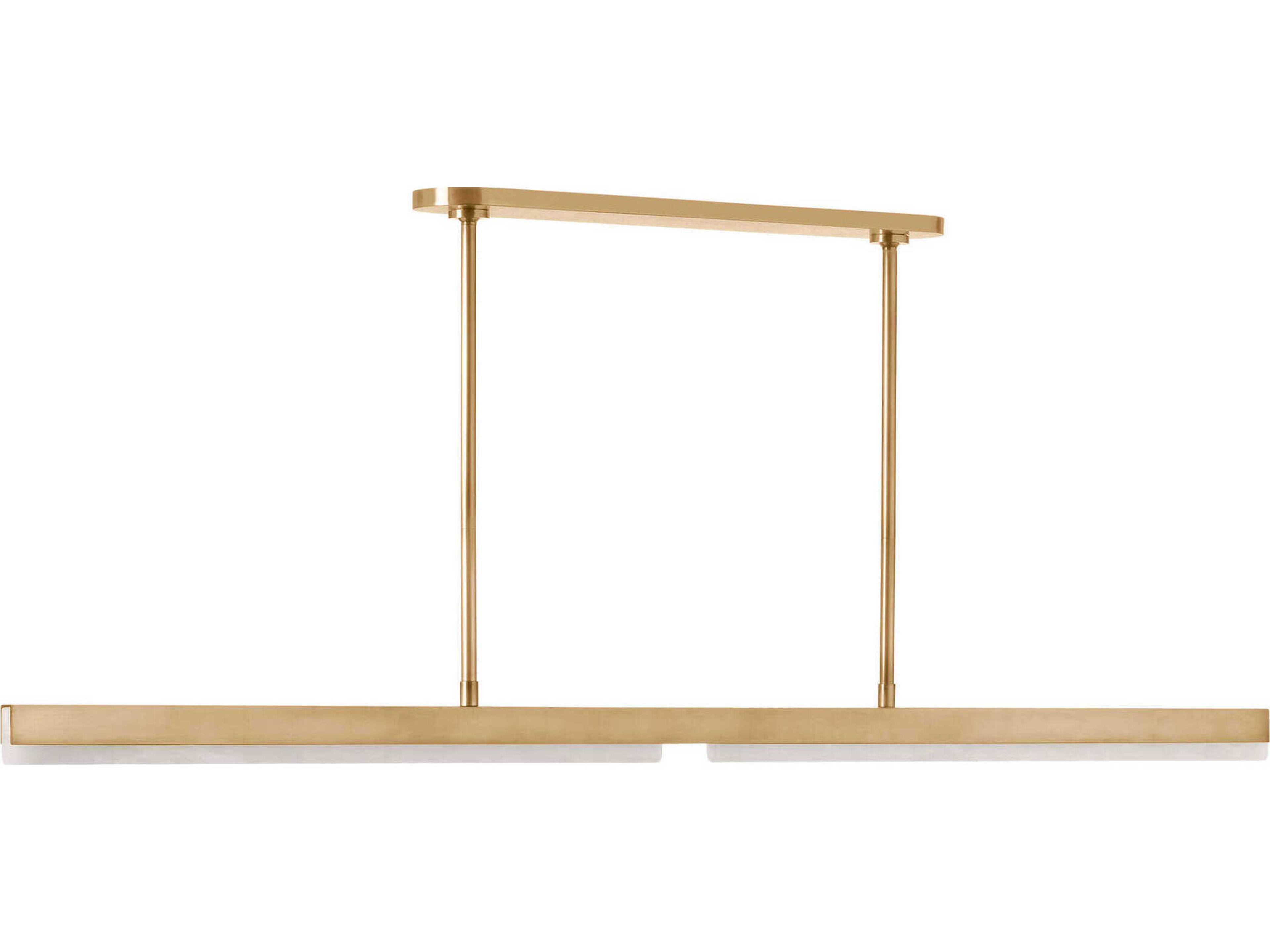 Visual Comfort Modern Linea 1-Light Hand Rubbed Antique Brass Linear Island Pendant