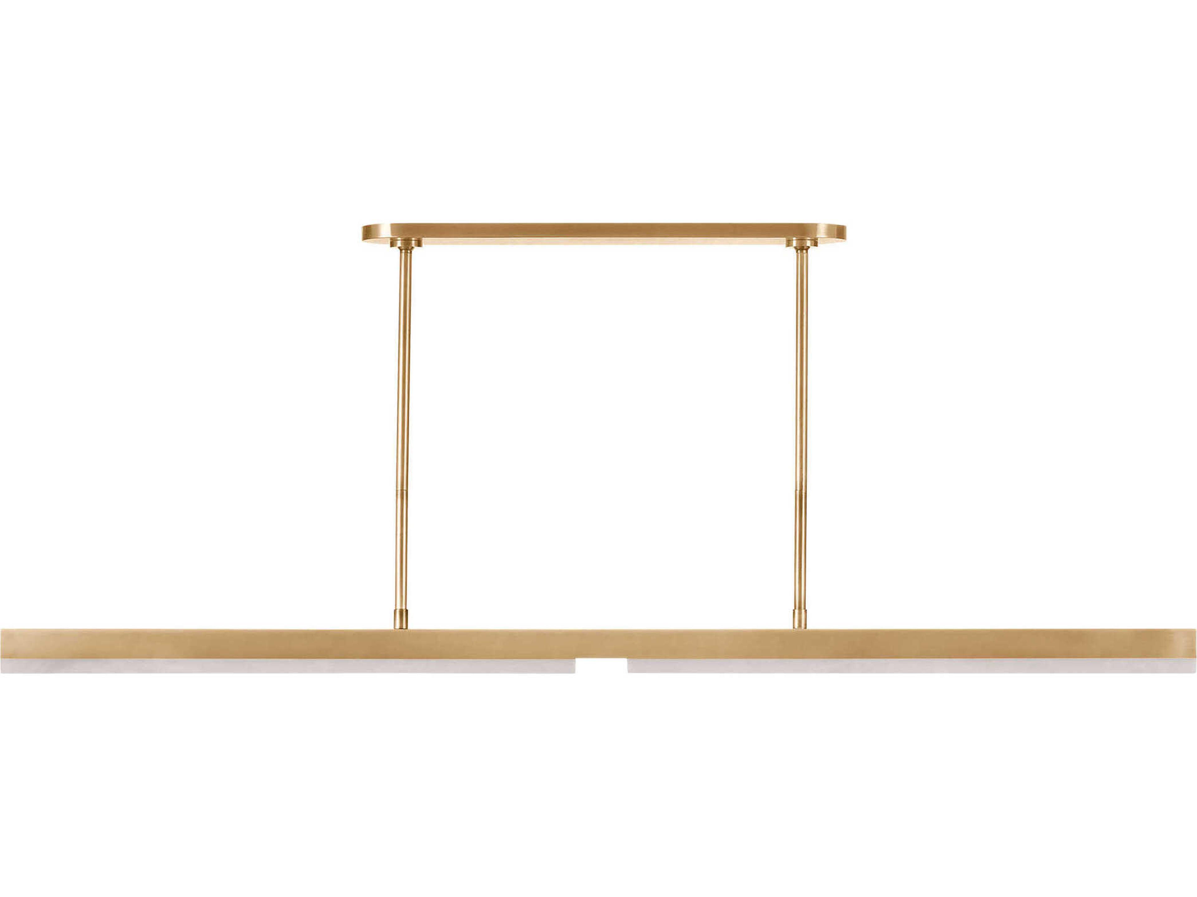 Visual Comfort Modern Linea 1-Light Hand Rubbed Antique Brass Linear Island Pendant