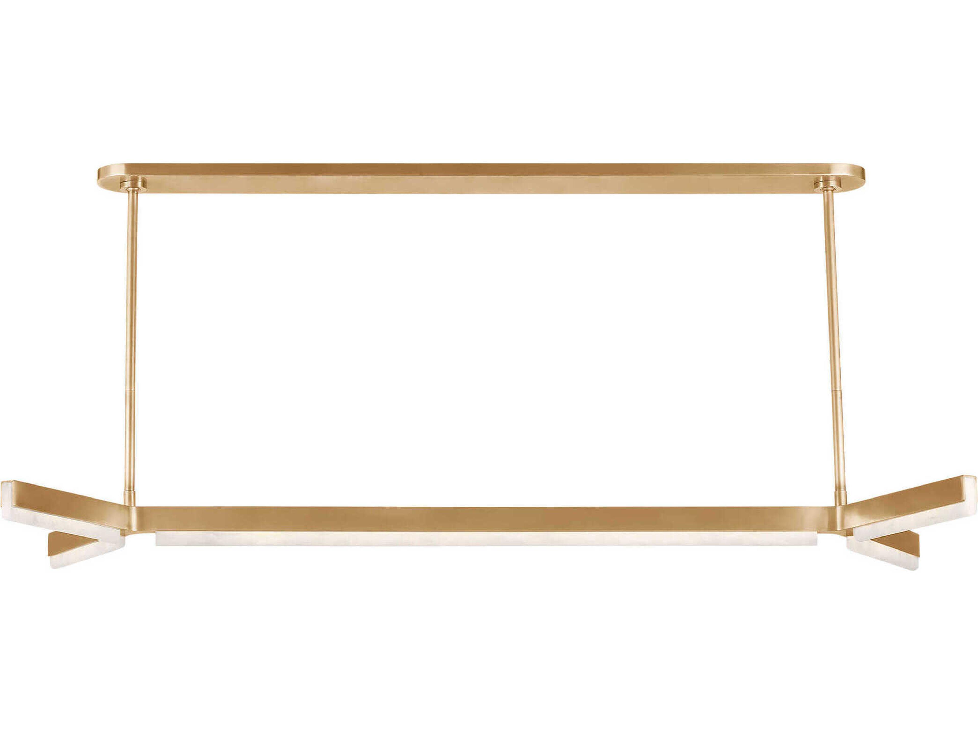 Visual Comfort Modern Linea 5-Light Hand Rubbed Antique Brass Linear Island Pendant