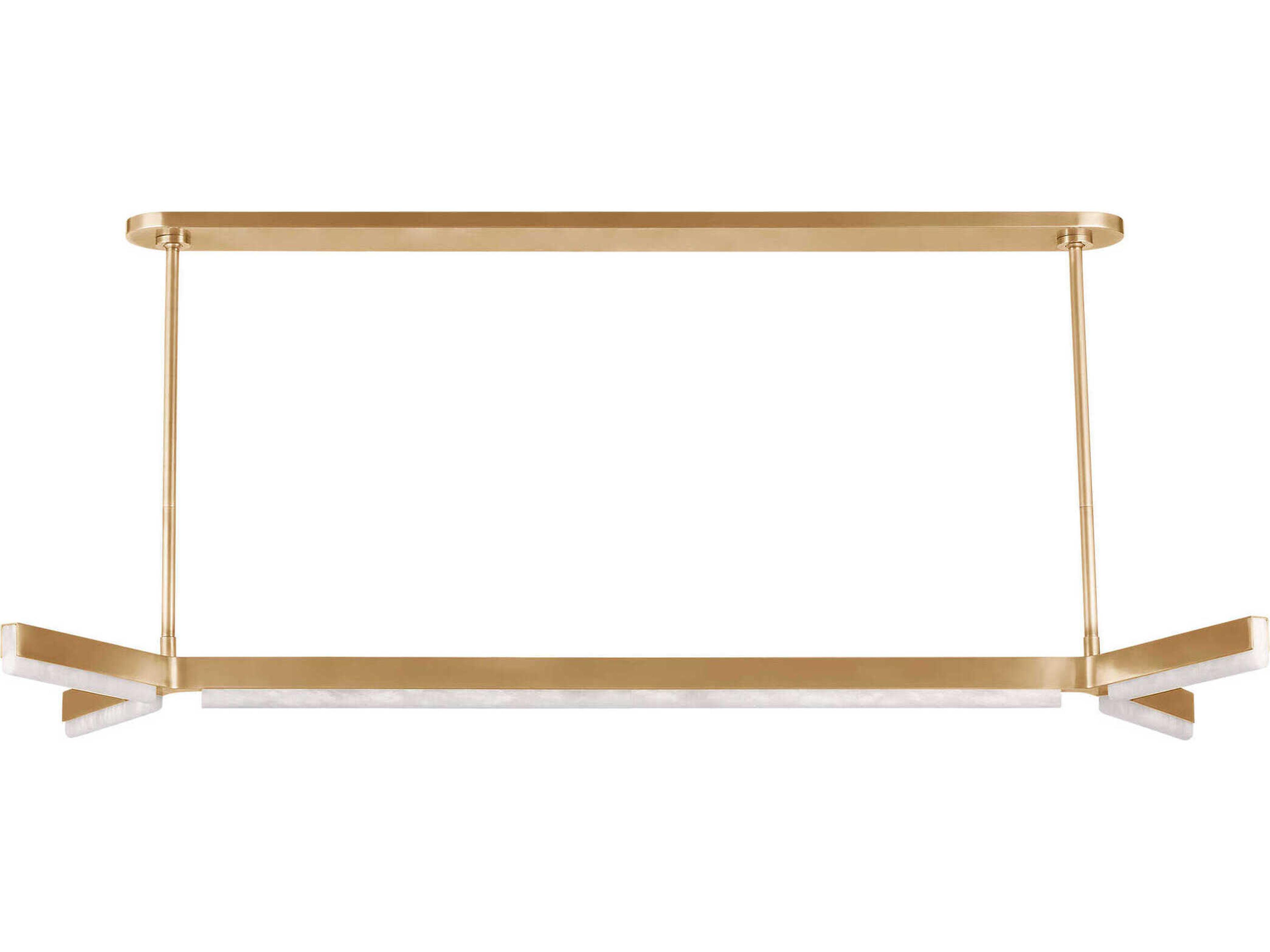 Visual Comfort Modern Linea 5-Light Hand Rubbed Antique Brass Linear Island Pendant