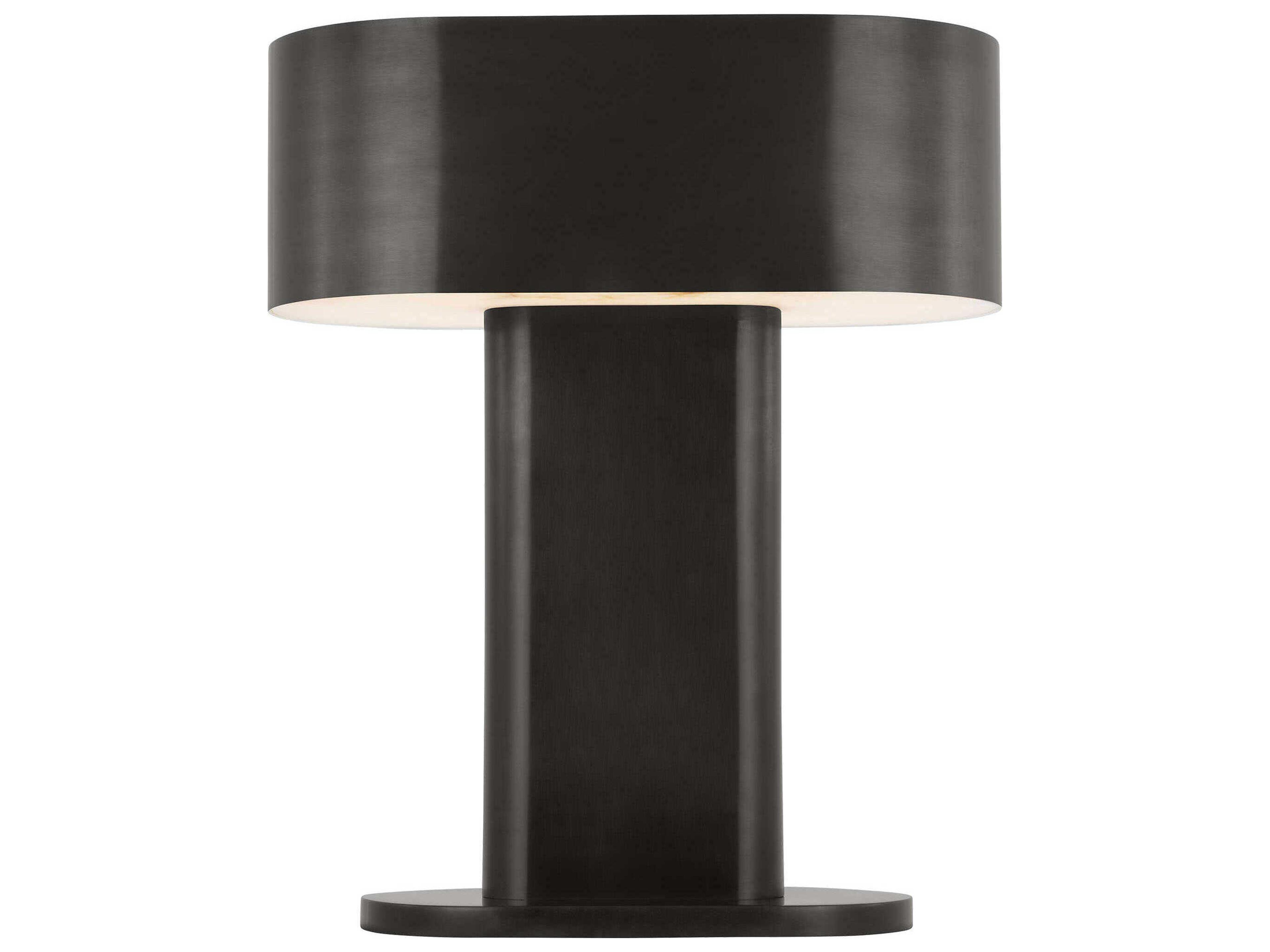 Visual Comfort Modern Wyllis Dark Bronze White Alabaster Diffuser Table Lamp