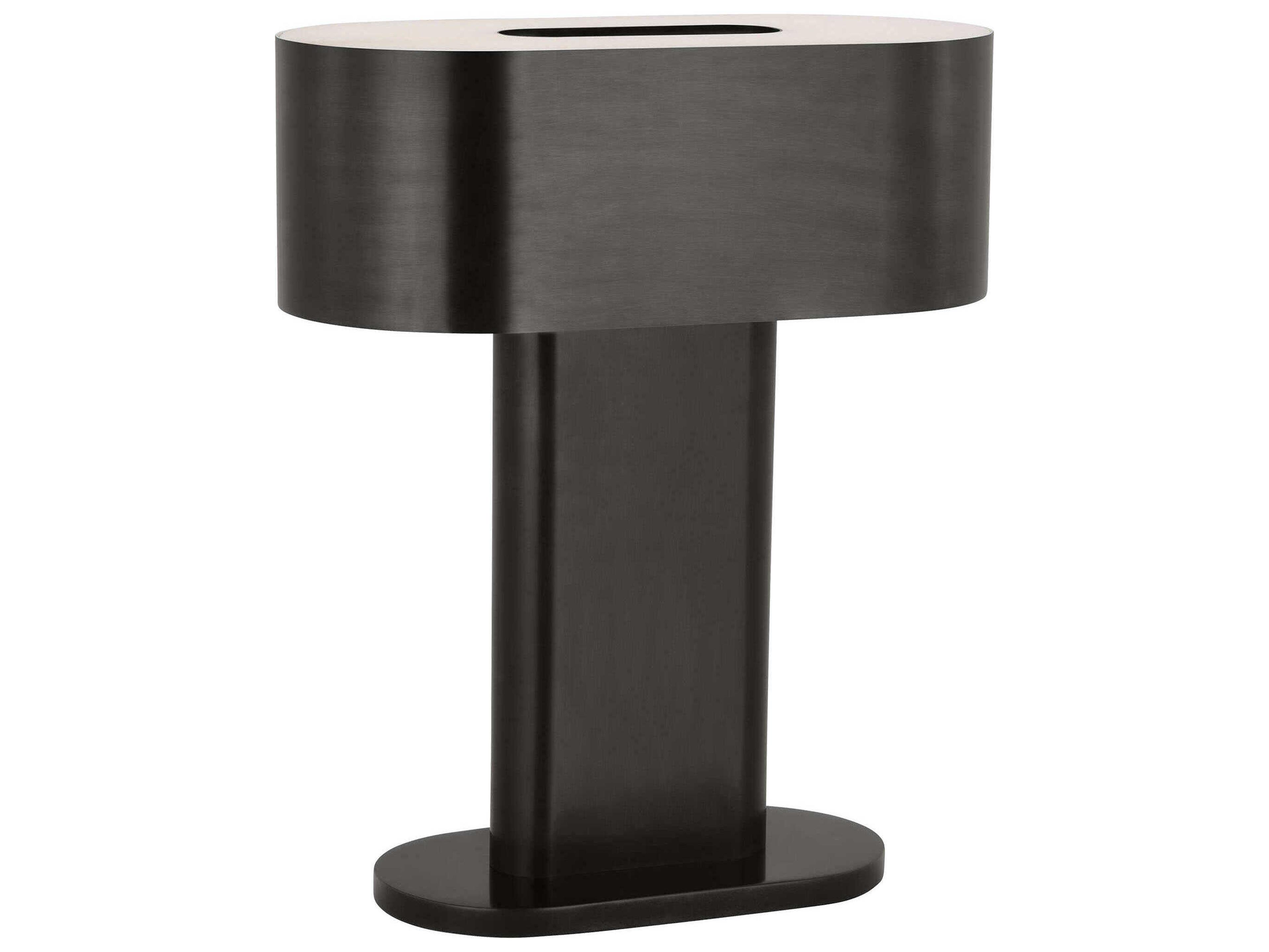 Visual Comfort Modern Wyllis Dark Bronze White Alabaster Diffuser Table Lamp