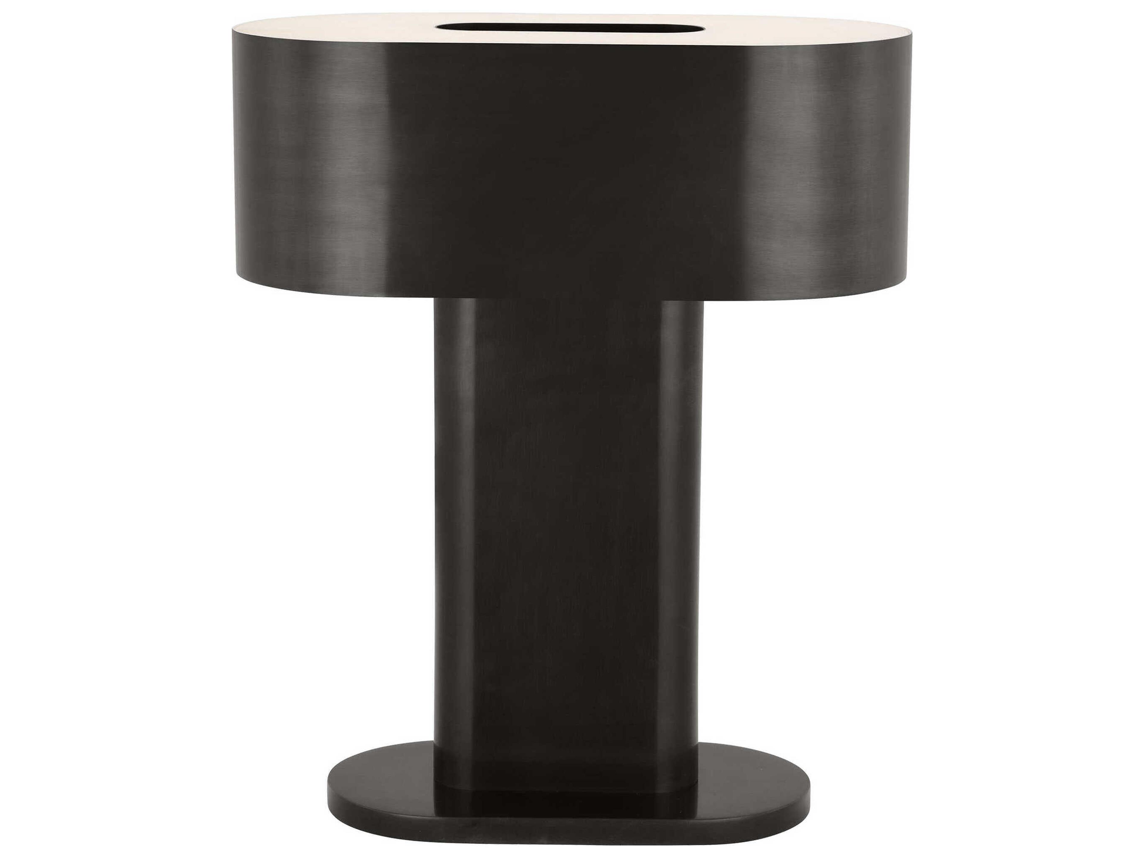 Visual Comfort Modern Wyllis Dark Bronze White Alabaster Diffuser Table Lamp