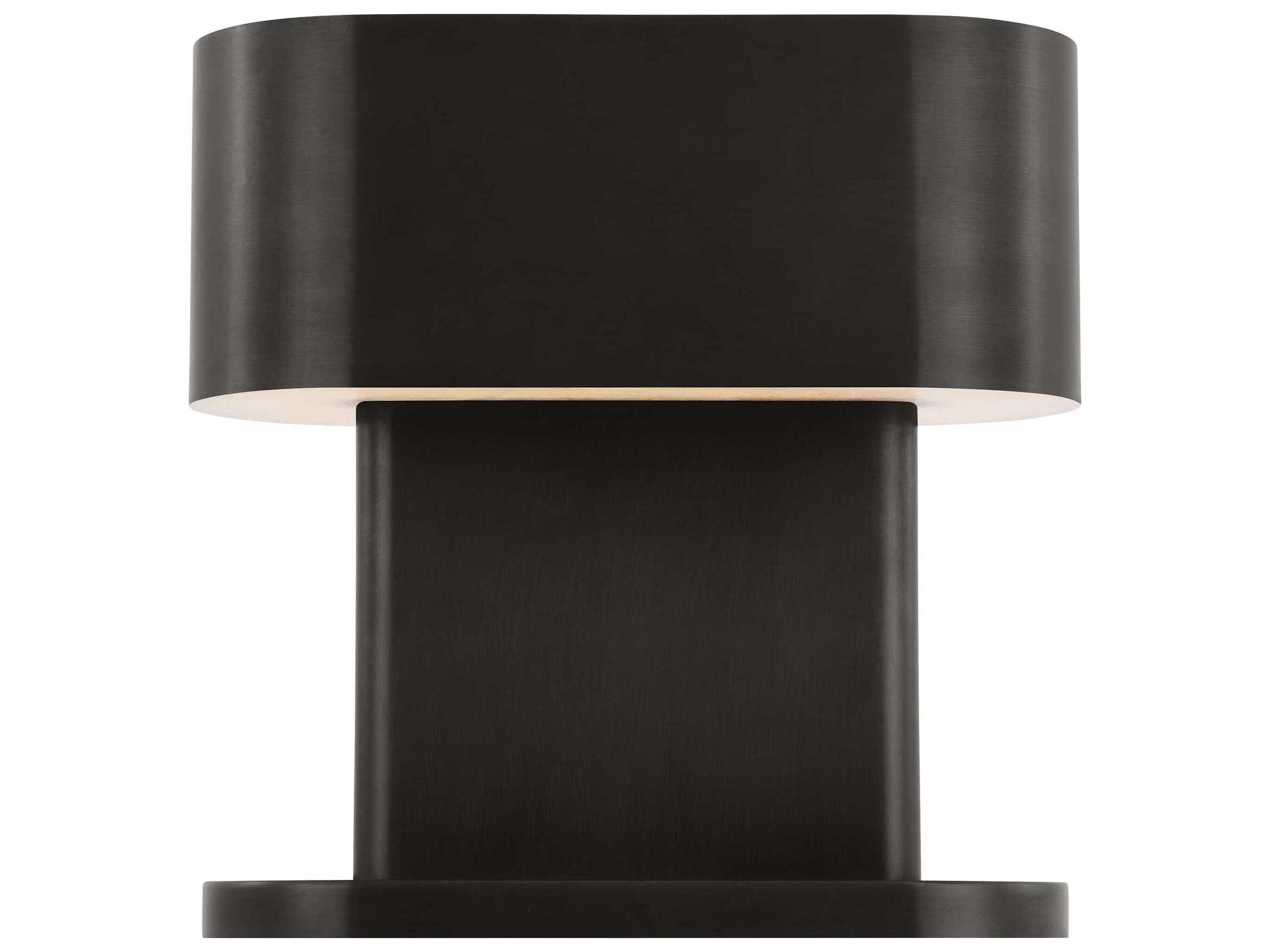Visual Comfort Modern Wyllis Dark Bronze White Alabaster Diffuser Table Lamp
