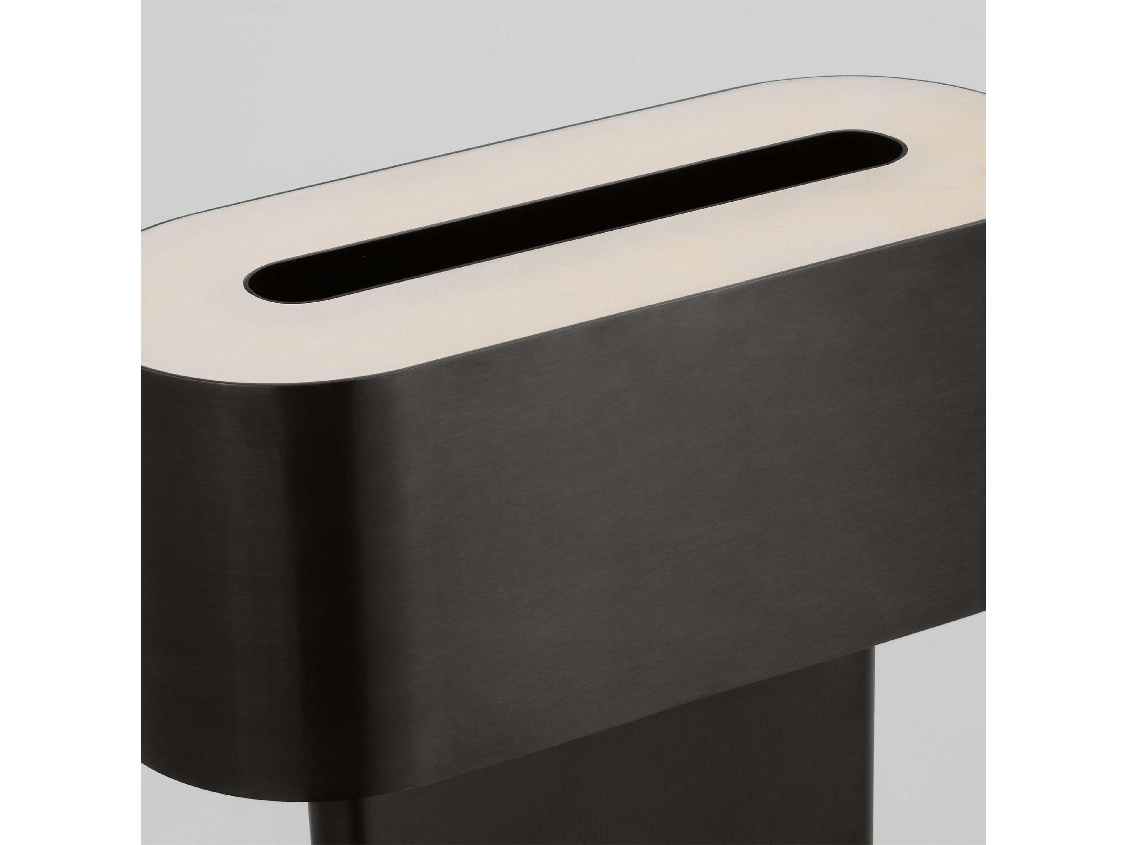 Visual Comfort Modern Wyllis Dark Bronze White Alabaster Diffuser Table Lamp