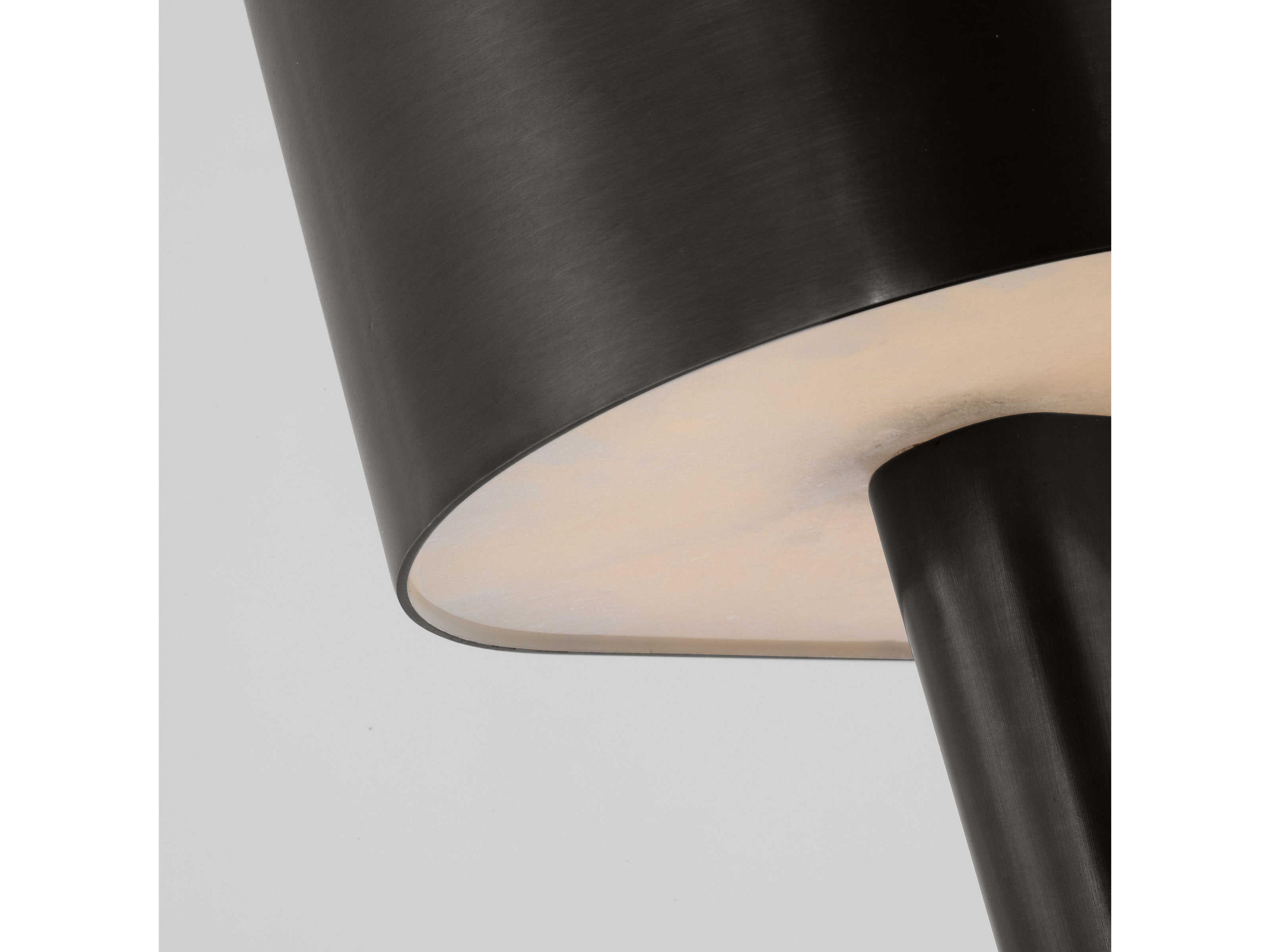 Visual Comfort Modern Wyllis Dark Bronze White Alabaster Diffuser Table Lamp