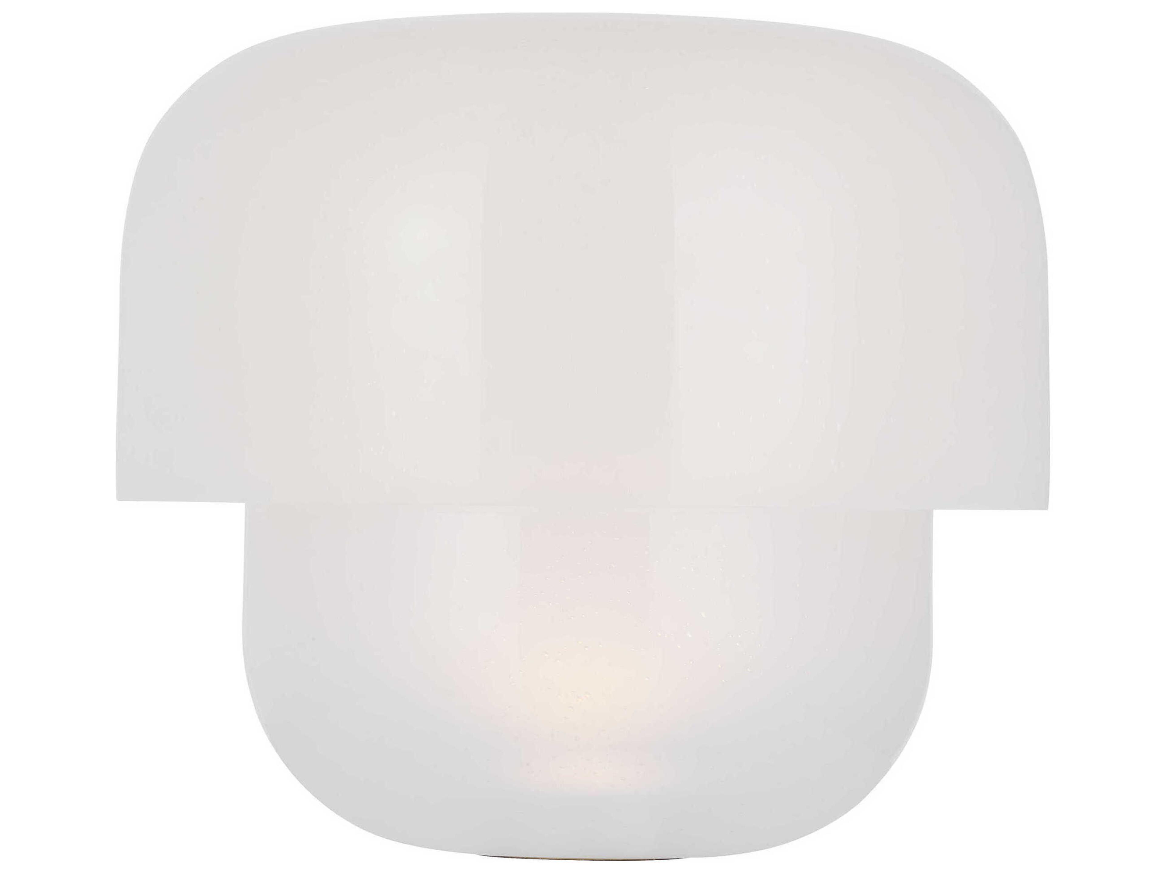 Visual Comfort Modern Bolete Hand Rubbed Antique Brass Seeded Cream Glass White Table Lamp