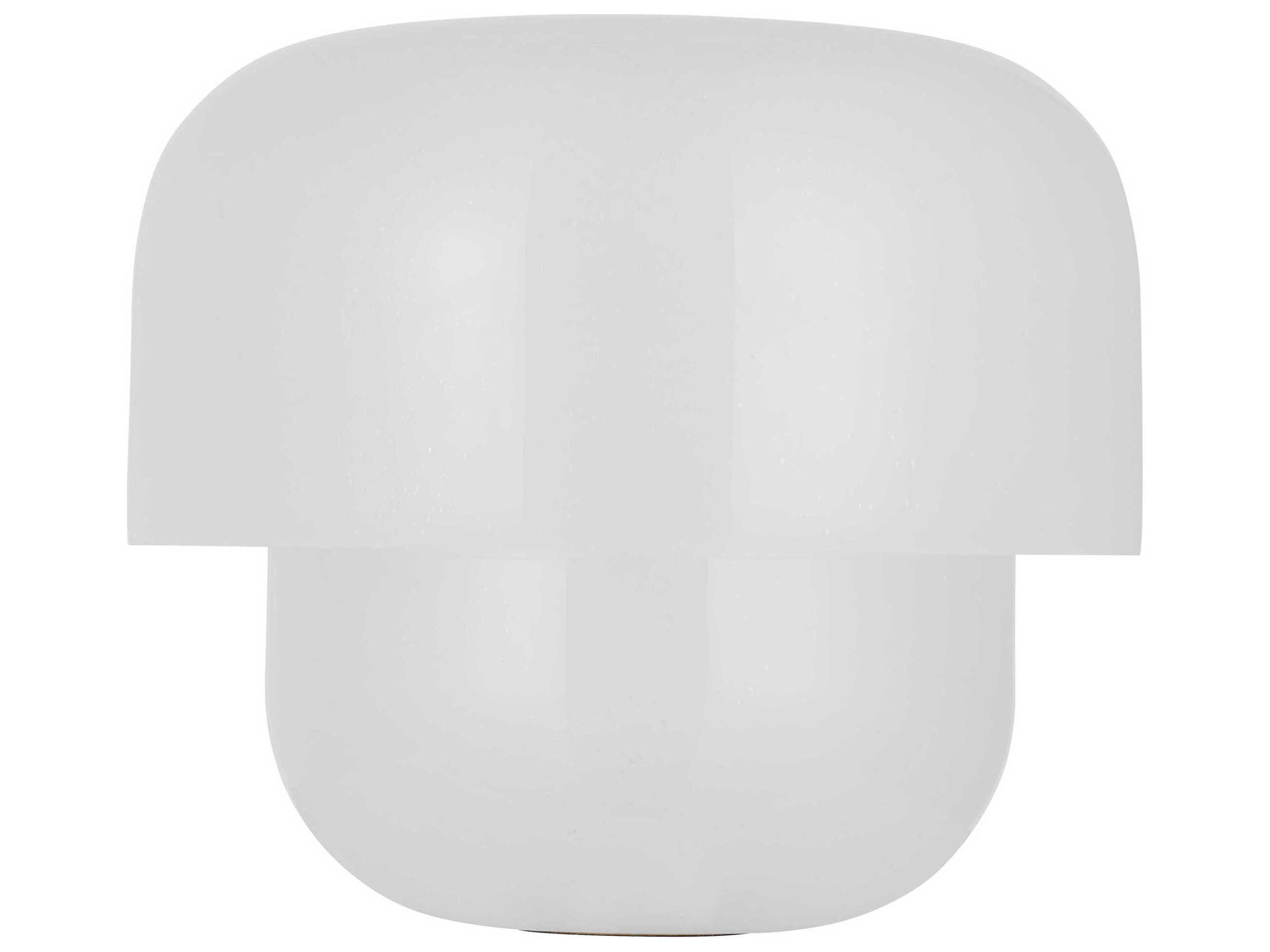 Visual Comfort Modern Bolete Hand Rubbed Antique Brass Seeded Cream Glass White Table Lamp