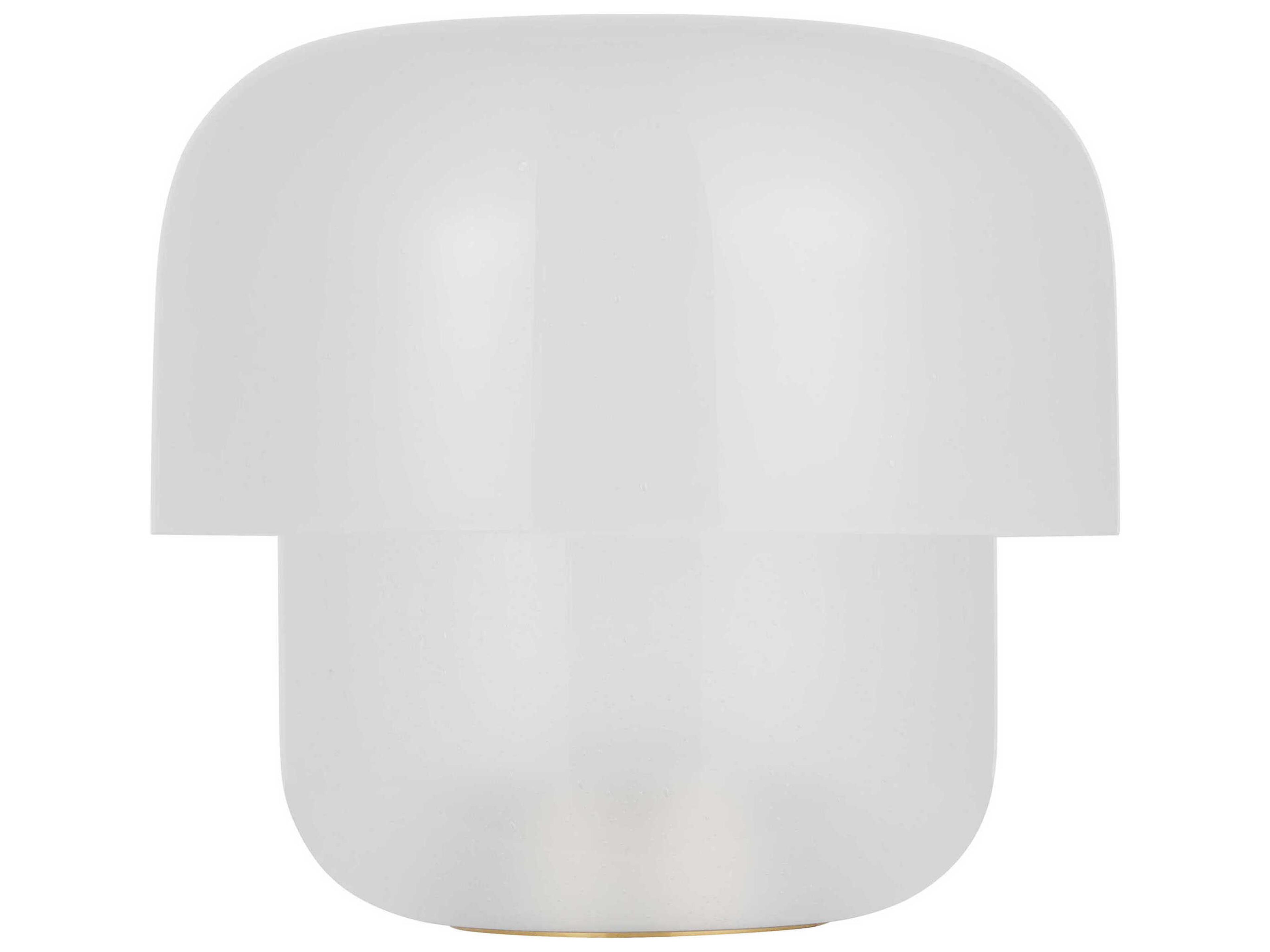 Visual Comfort Modern Bolete Hand Rubbed Antique Brass Seeded Cream Glass White Table Lamp