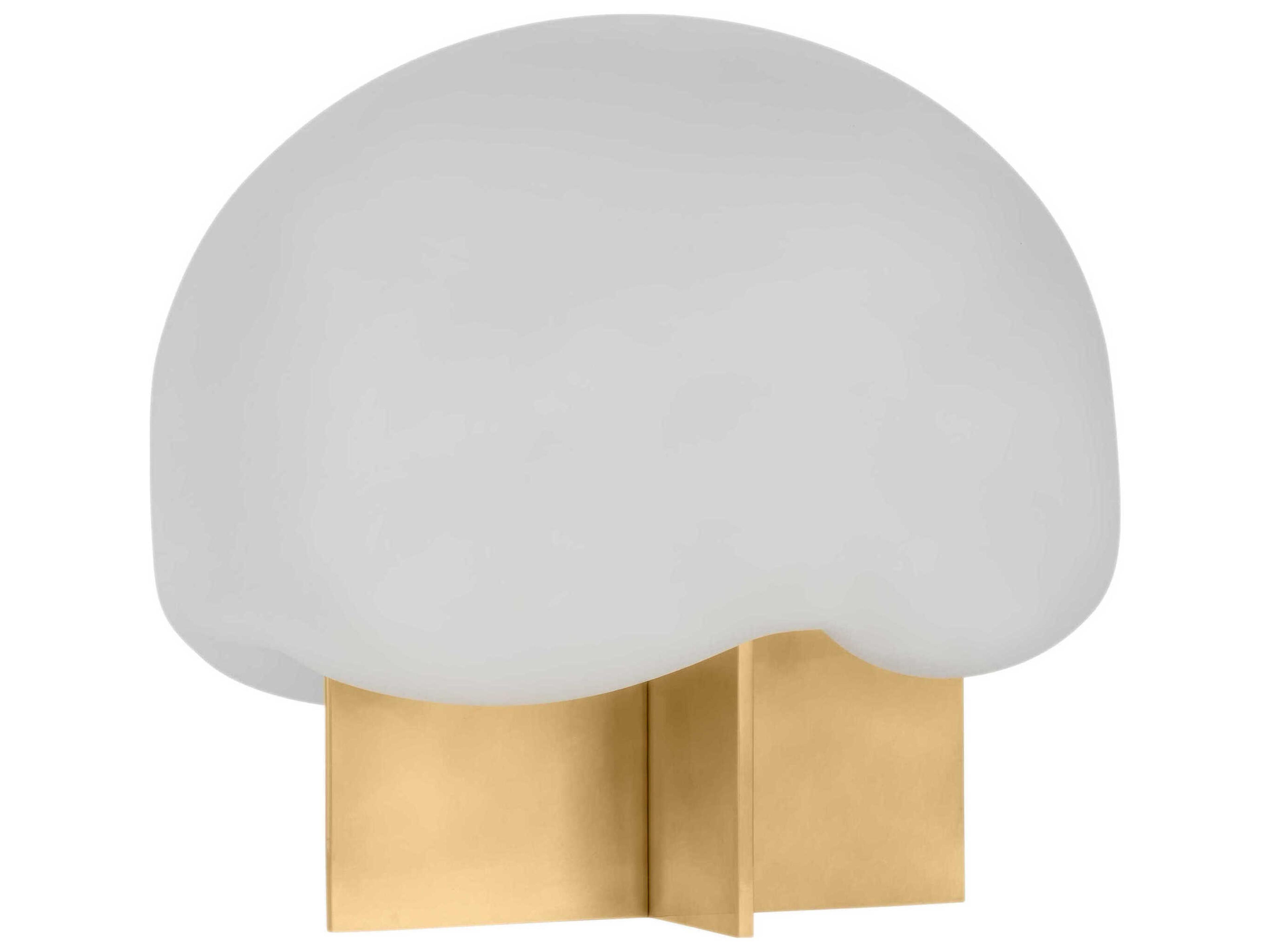 Visual Comfort Modern Fio Hand Rubbed Antique Brass Clear Etched Glass Table Lamp