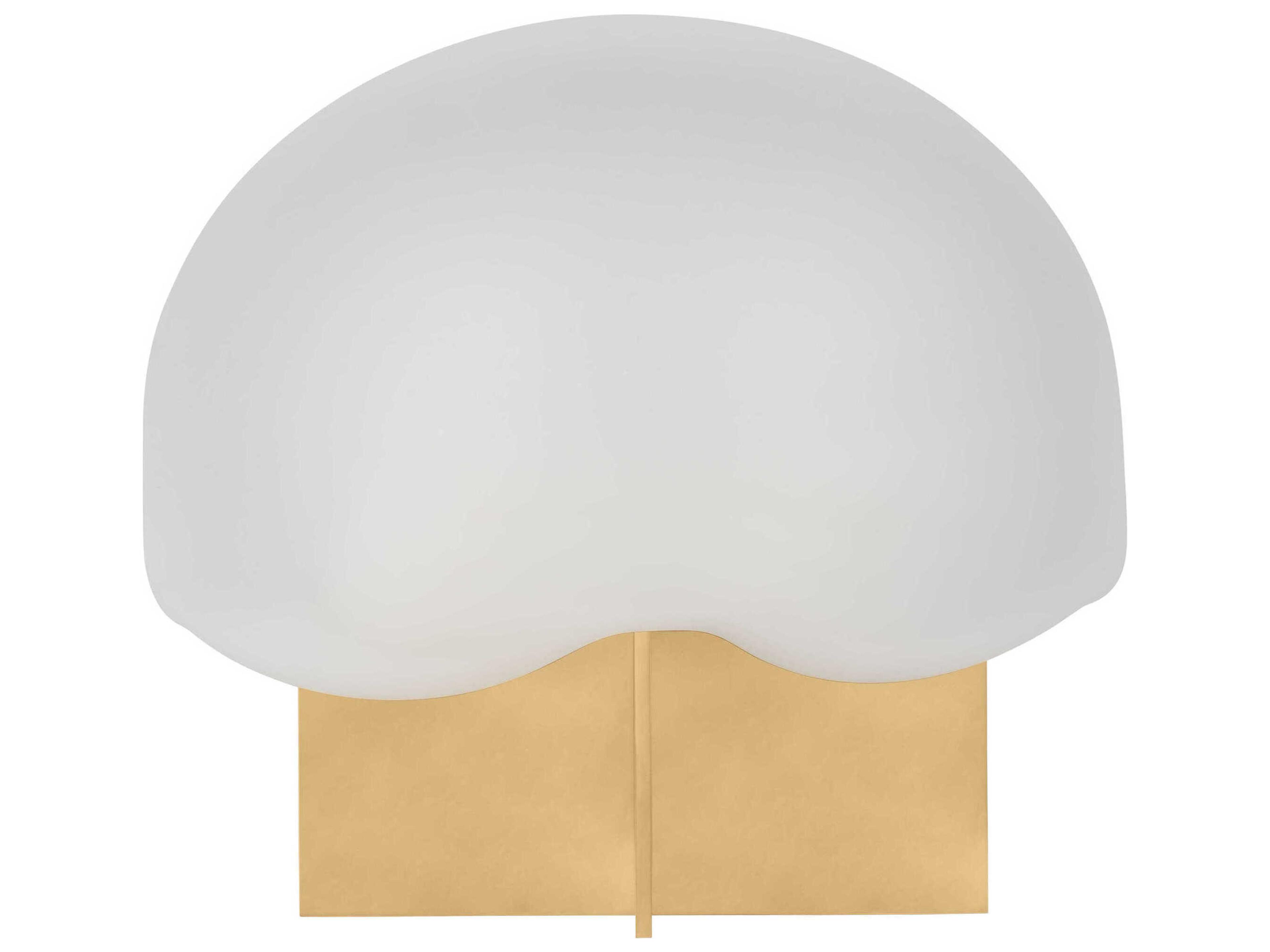 Visual Comfort Modern Fio Hand Rubbed Antique Brass Clear Etched Glass Table Lamp