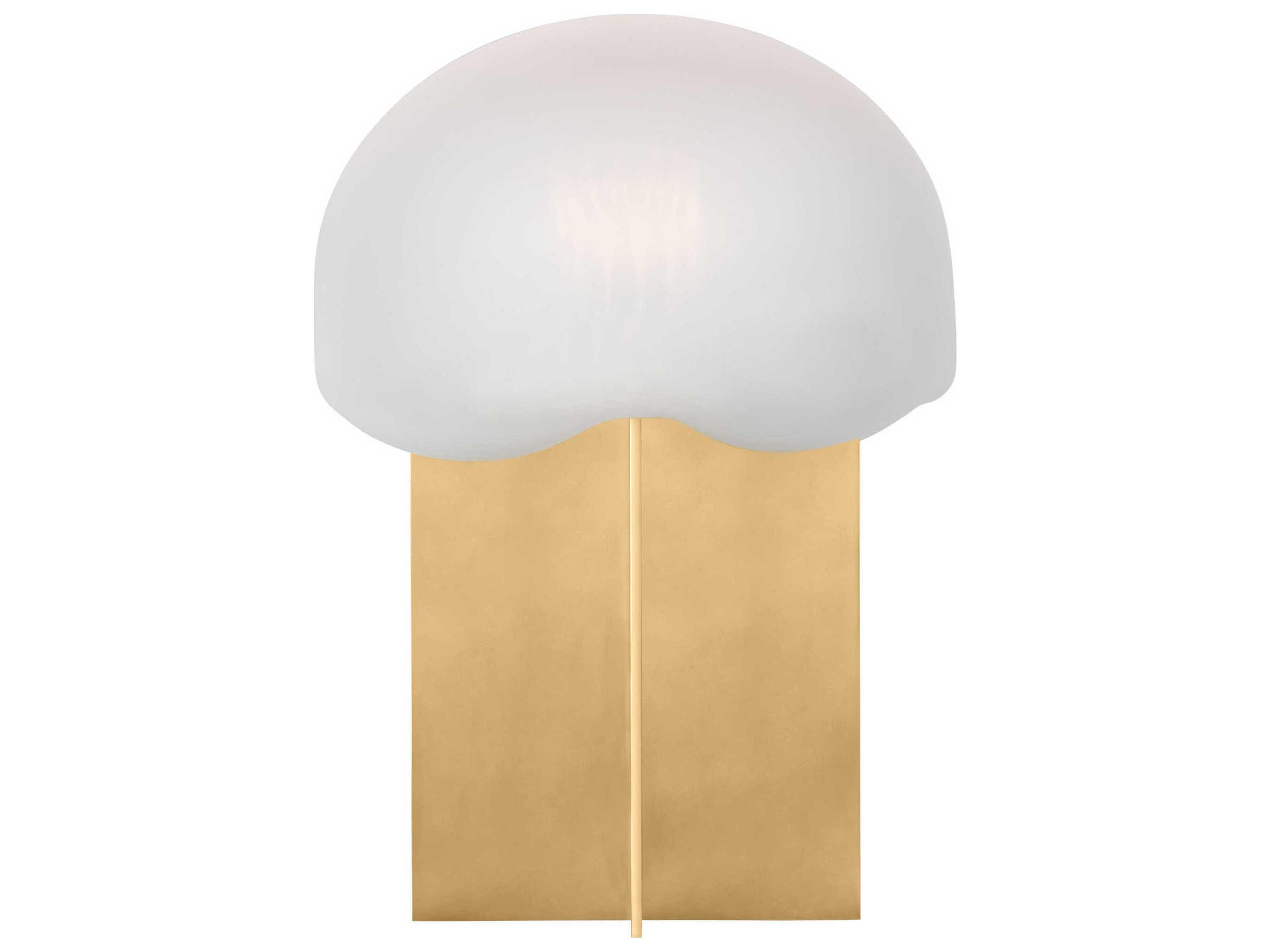 Visual Comfort Modern Fio Hand Rubbed Antique Brass Clear Etched Glass Table Lamp