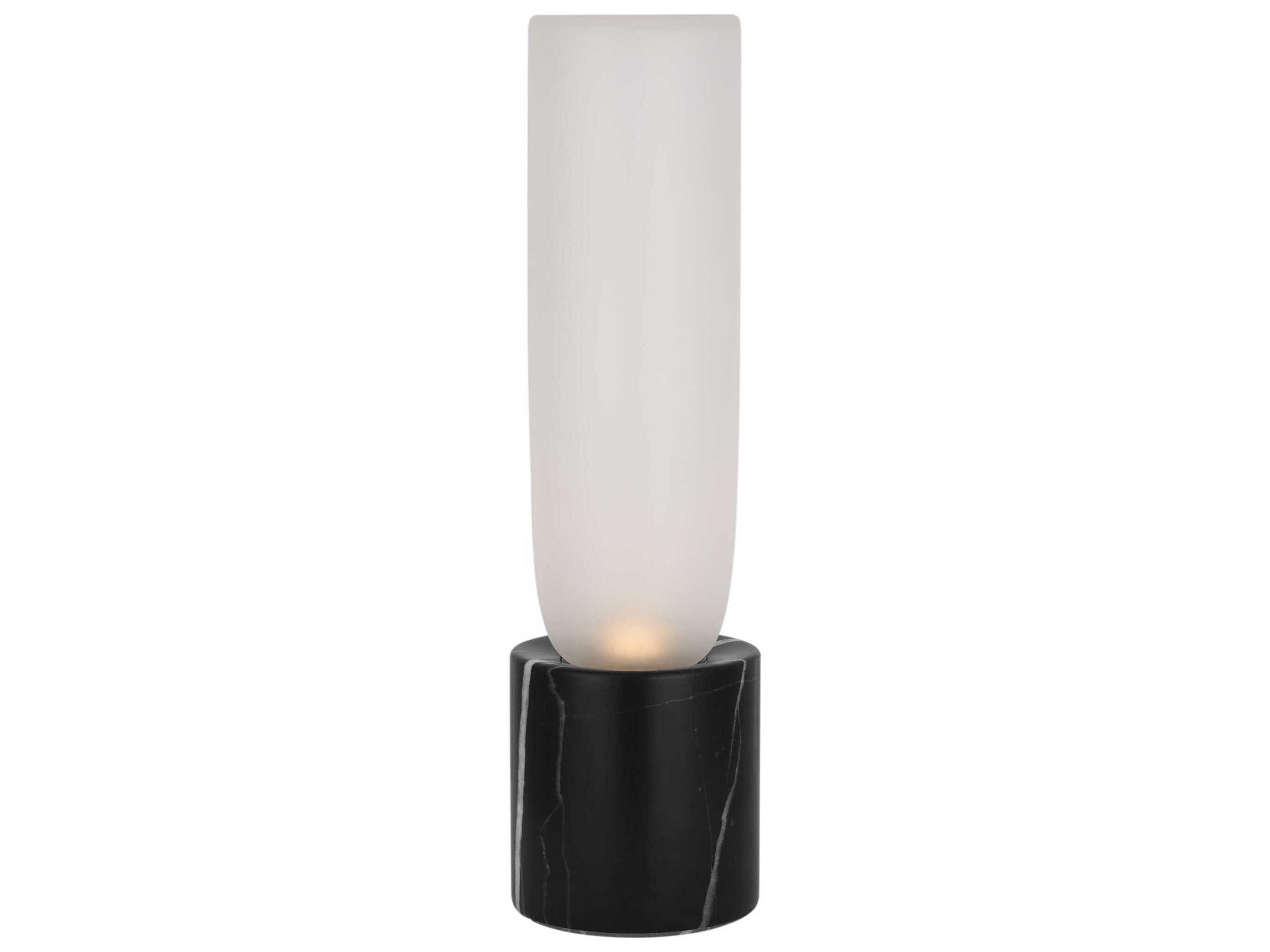 Volver Black Marble Clear Etched Glass Table Lamp