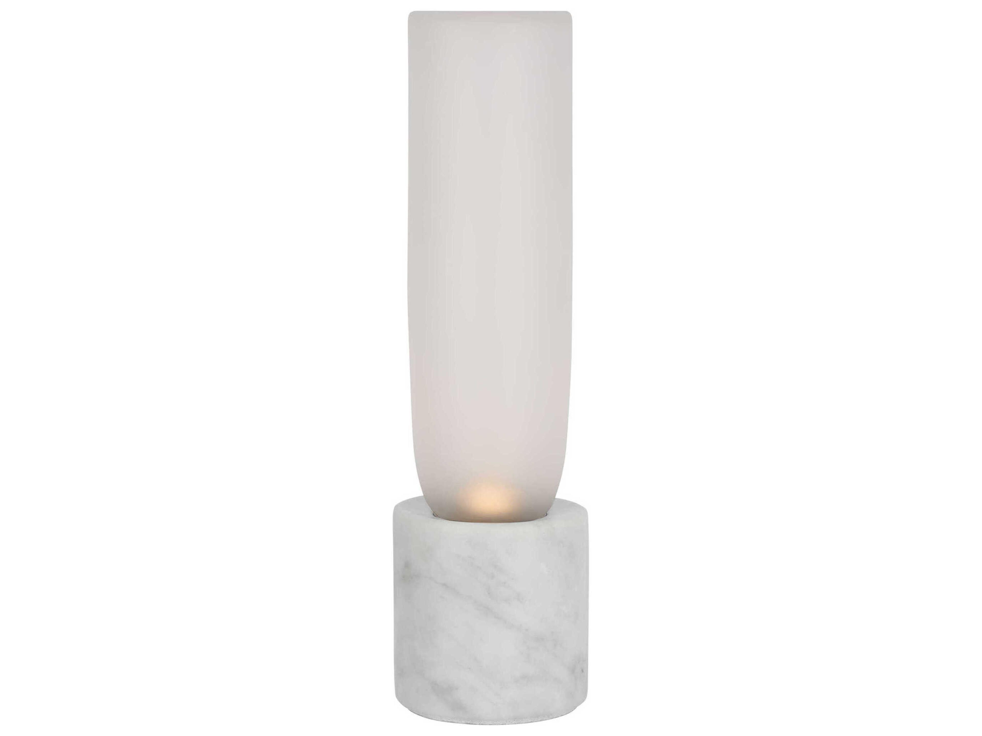 Volver White Marble Clear Etched Glass Table Lamp
