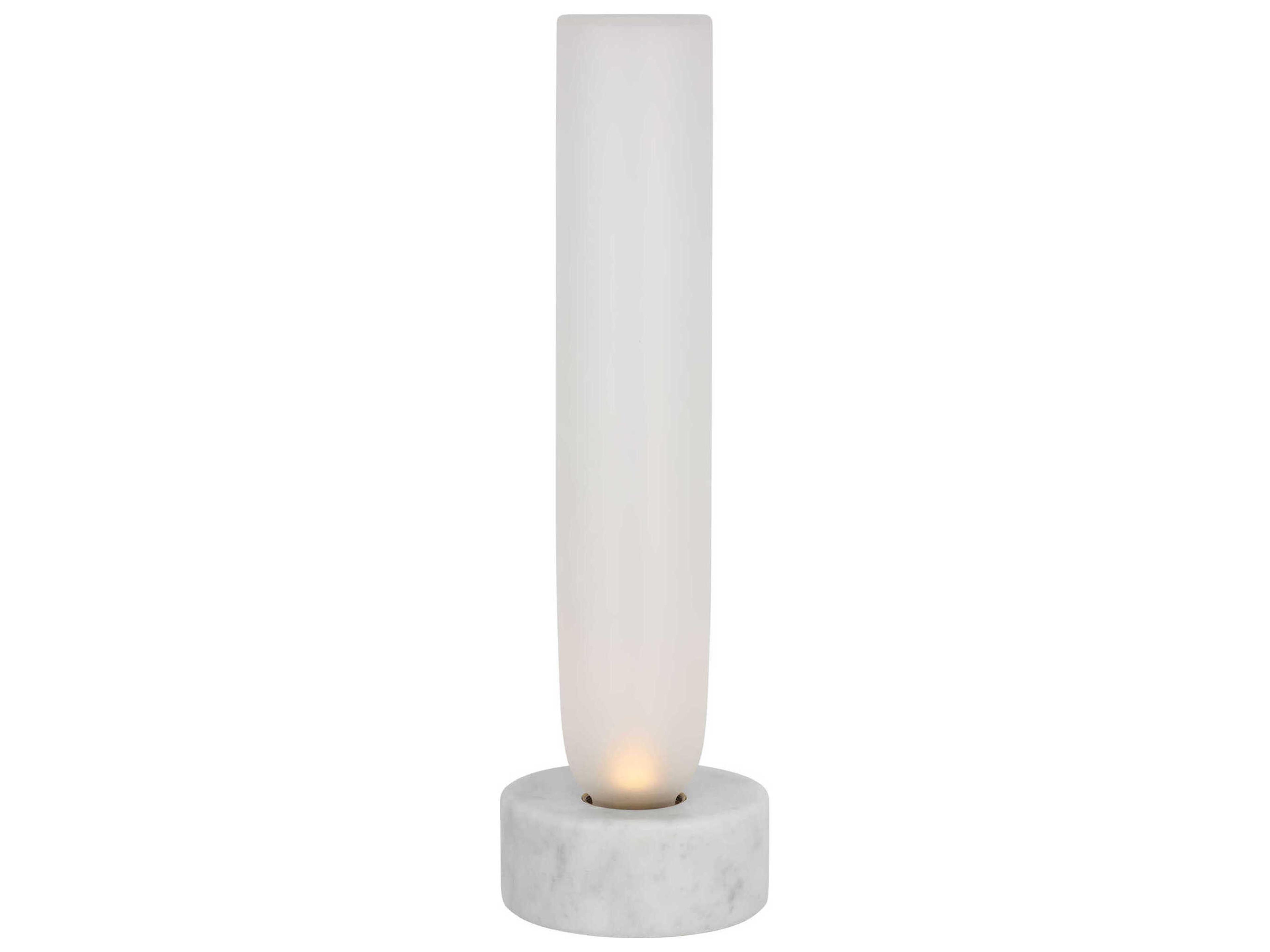 Volver White Marble Clear Etched Glass Table Lamp