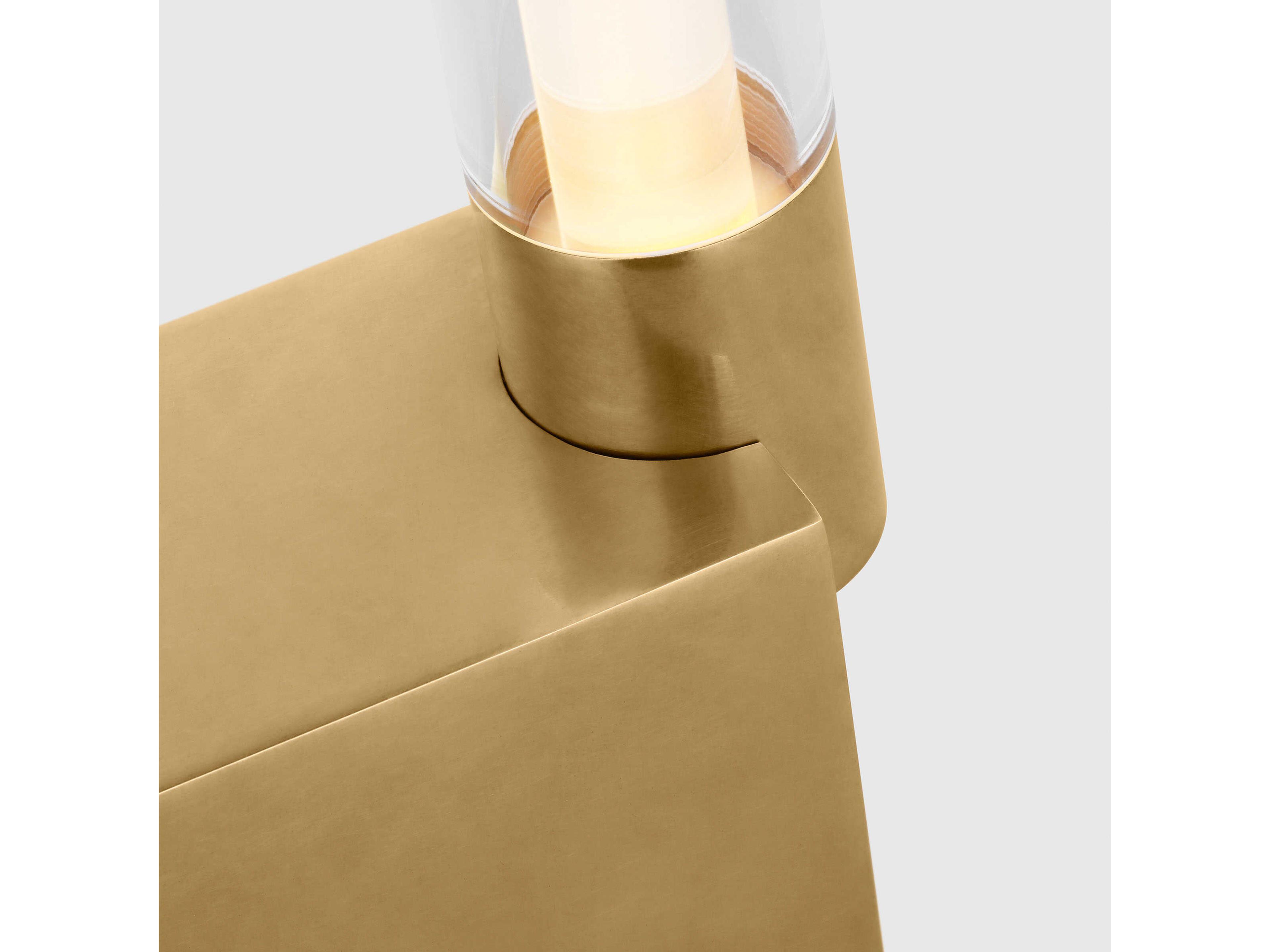 Visual Comfort Modern Phobos Hand Rubbed Antique Brass Textured Cast Glass Table Lamp