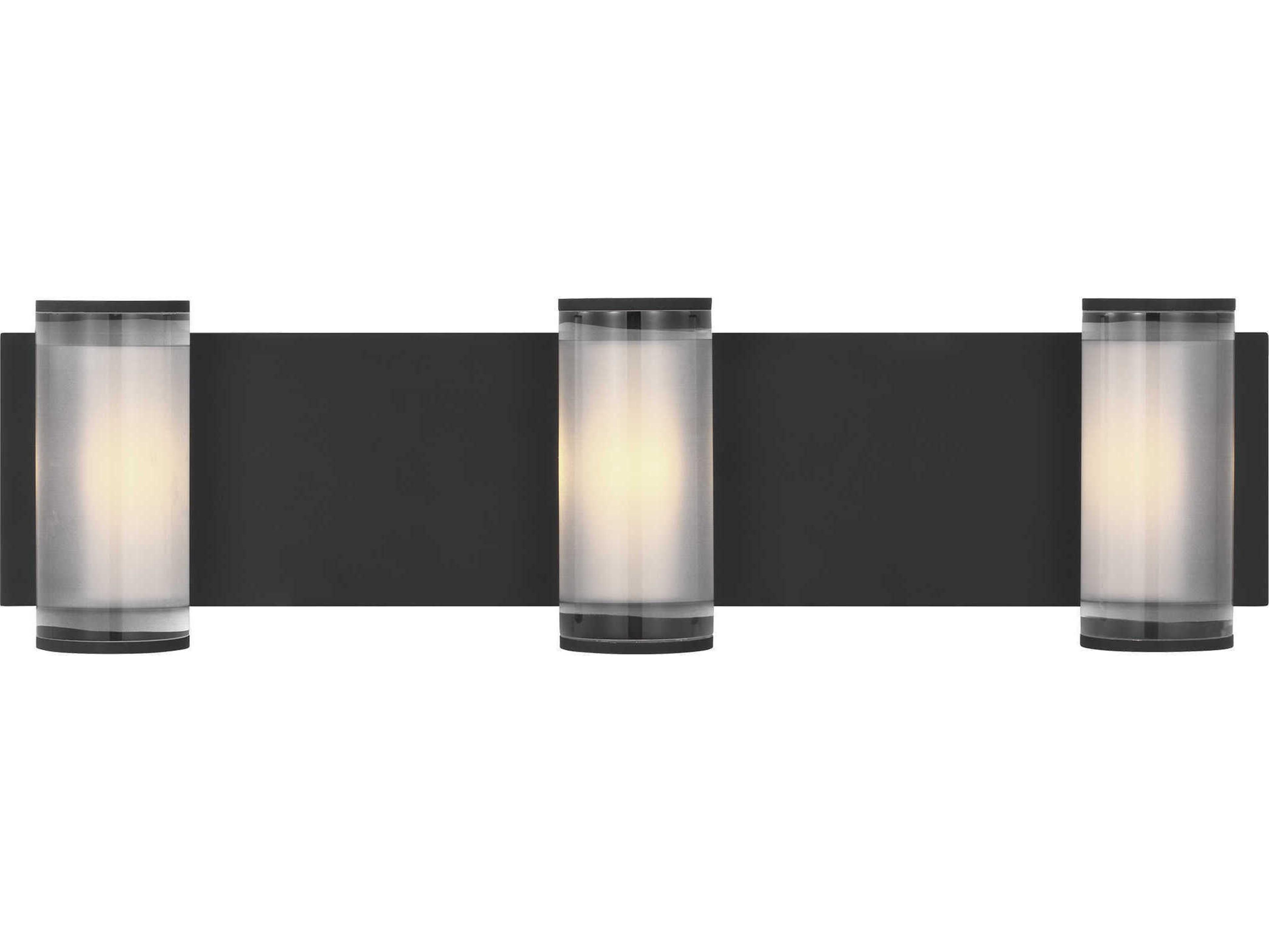 Visual Comfort Modern Esfera 3-Light Nightshade Black Vanity Light